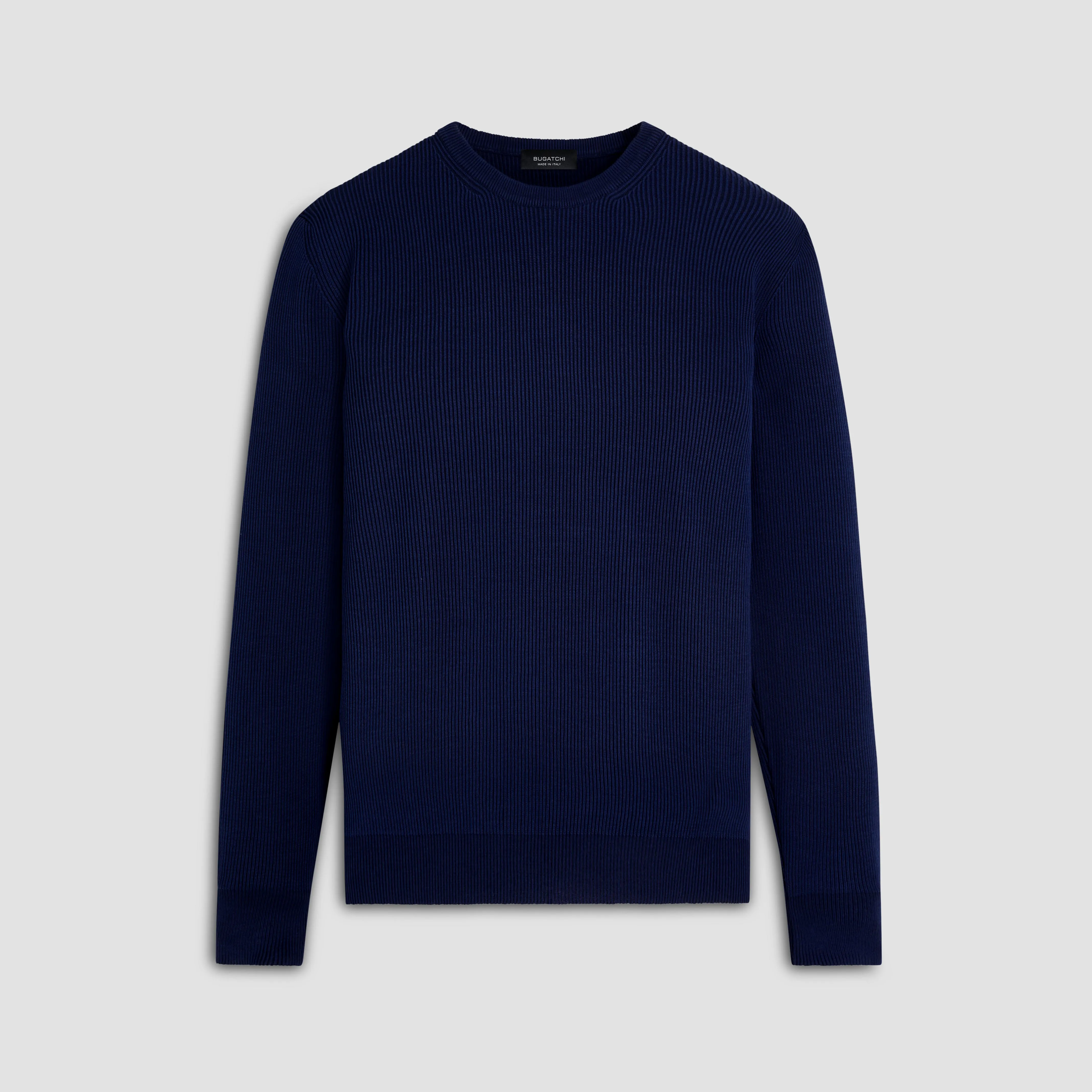 Rib Knit Crew Neck Sweater sold by Bugatchi