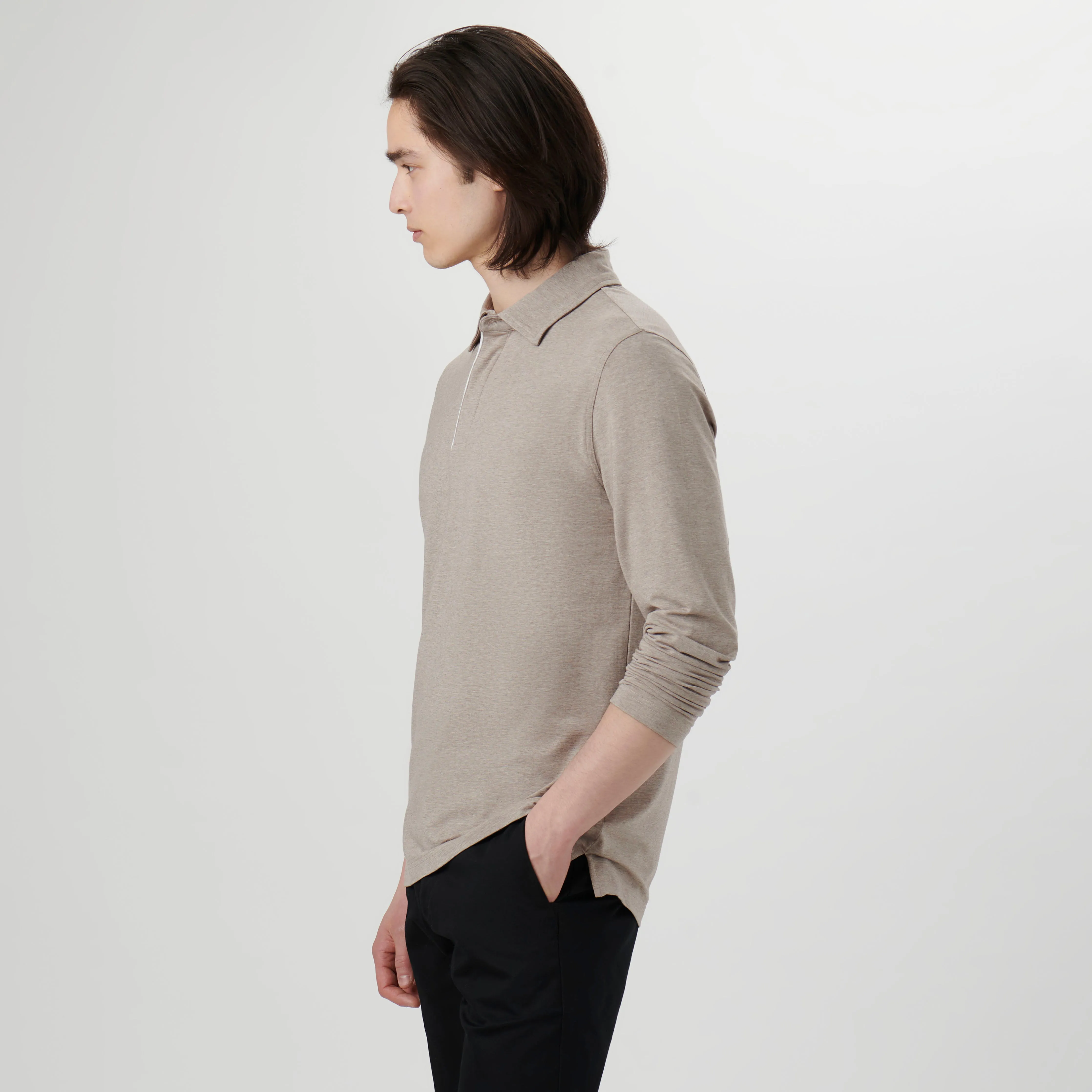 Long-sleeved Polo Shirt sold by Bugatchi product image thumbnail 3