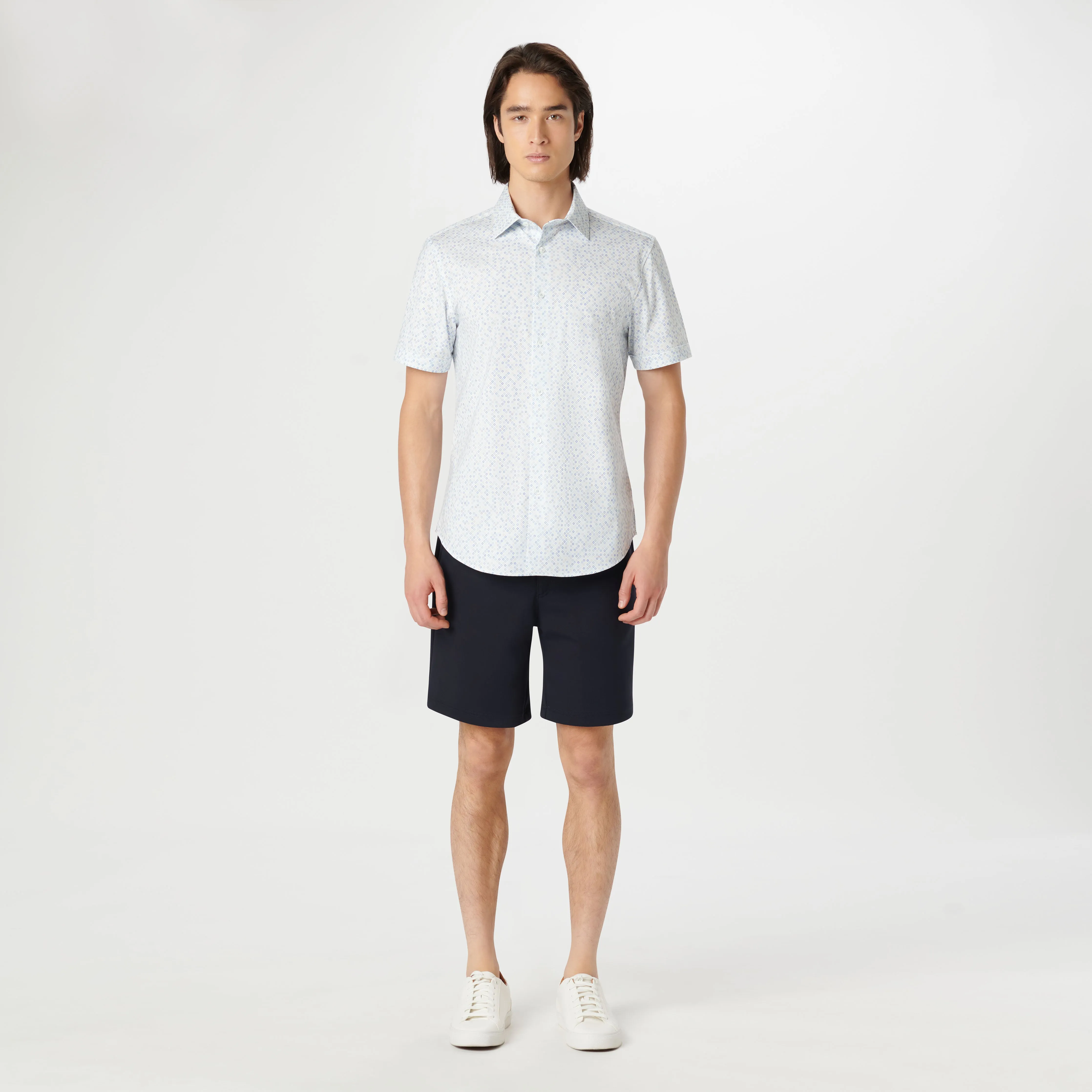 Miles Geometric OoohCotton Short Sleeve Shirt sold by Bugatchi product image thumbnail 5