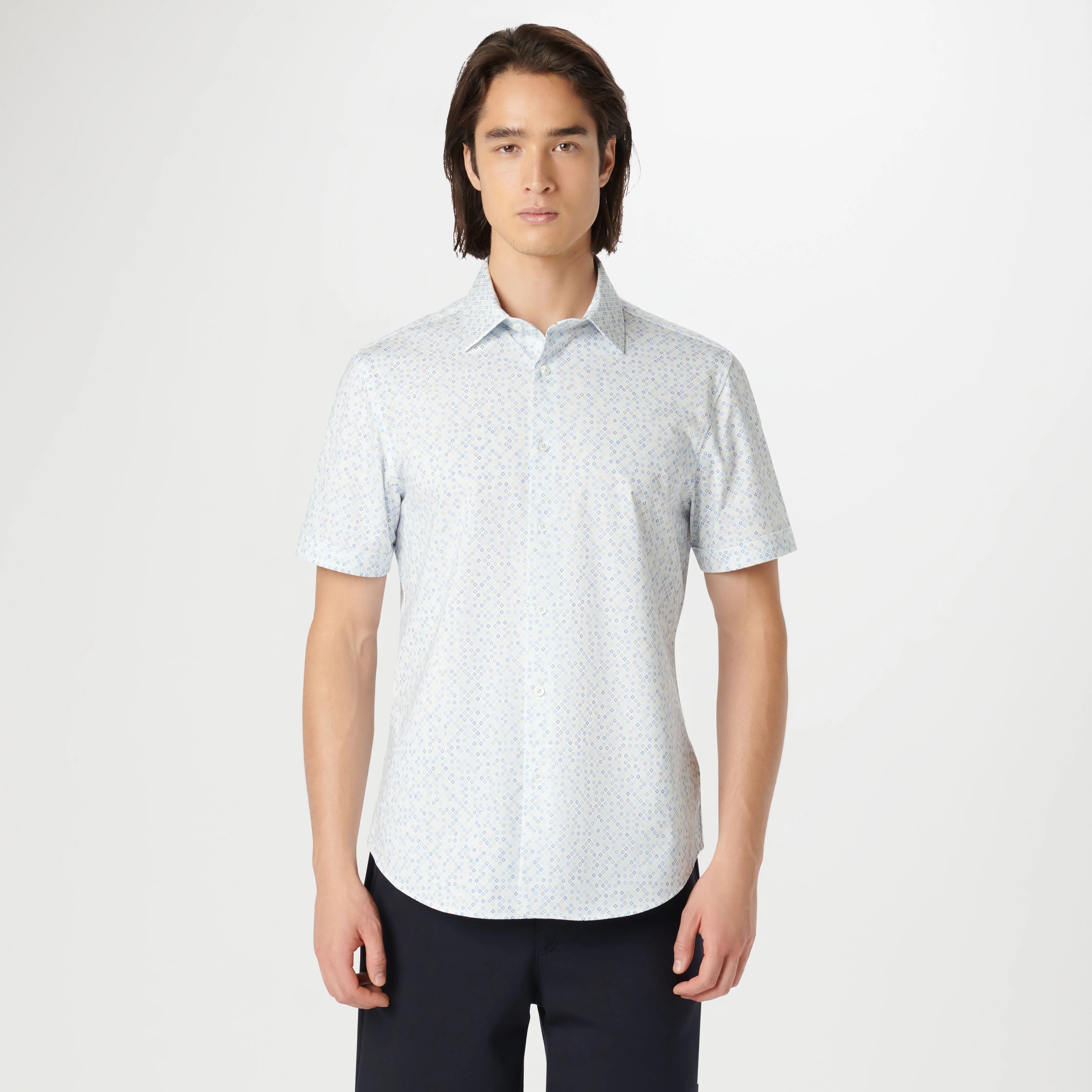 Miles Geometric OoohCotton Short Sleeve Shirt sold by Bugatchi product image thumbnail 2