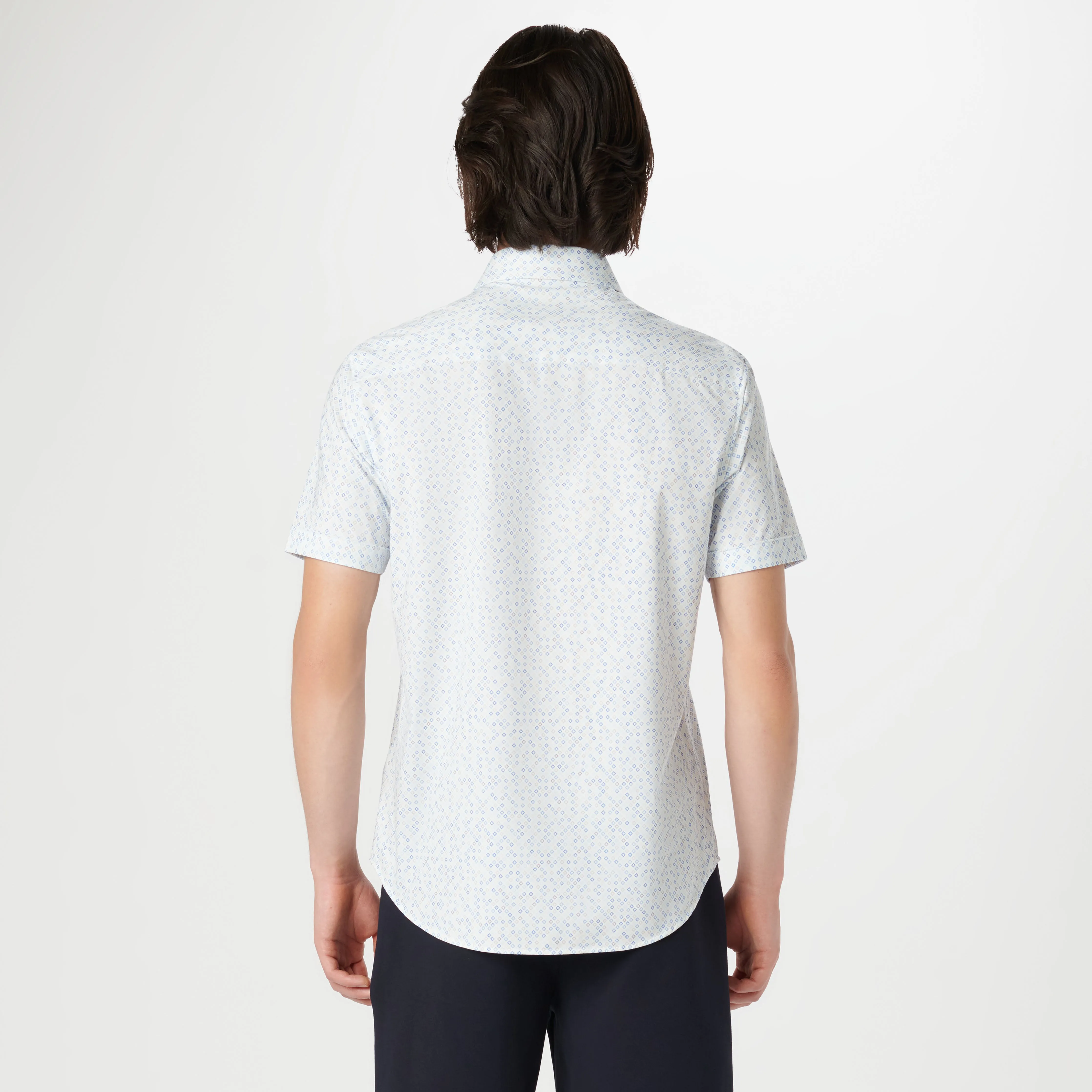 Miles Geometric OoohCotton Short Sleeve Shirt sold by Bugatchi product image thumbnail 4