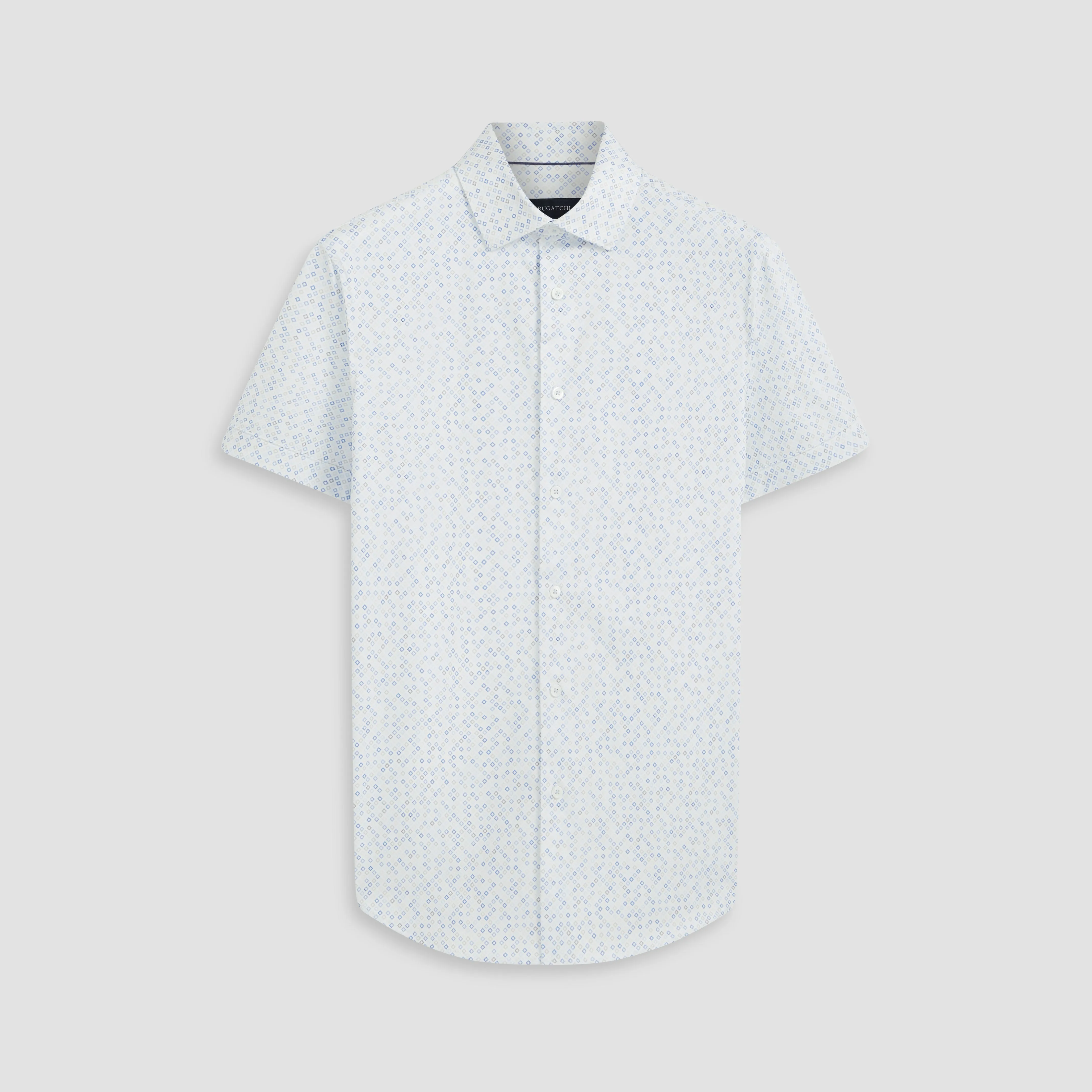 Miles Geometric OoohCotton Short Sleeve Shirt sold by Bugatchi