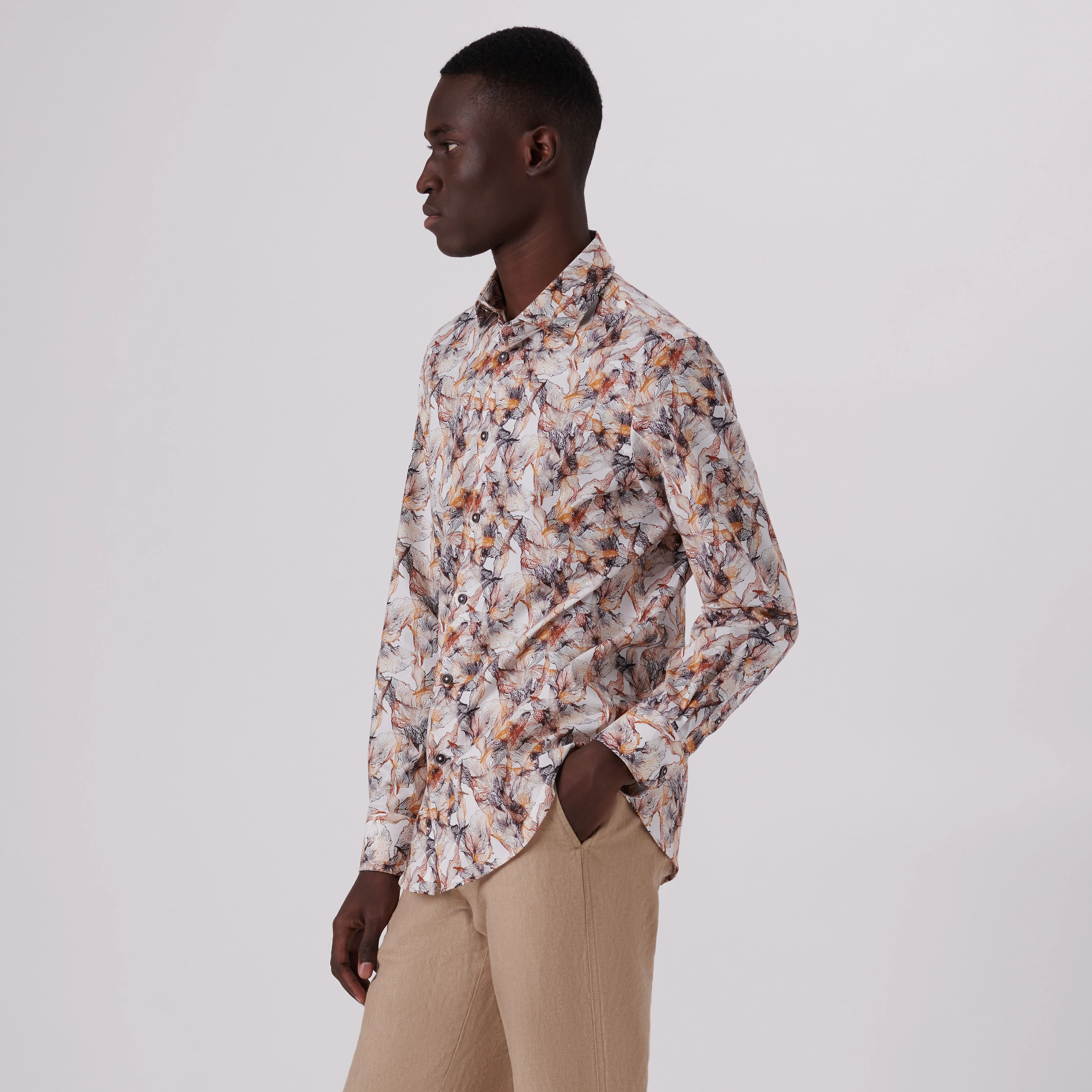 Julian Abstract Print Shirt sold by Bugatchi product image thumbnail 3