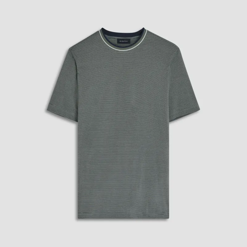 Striped Crew Neck T-Shirt sold by Bugatchi