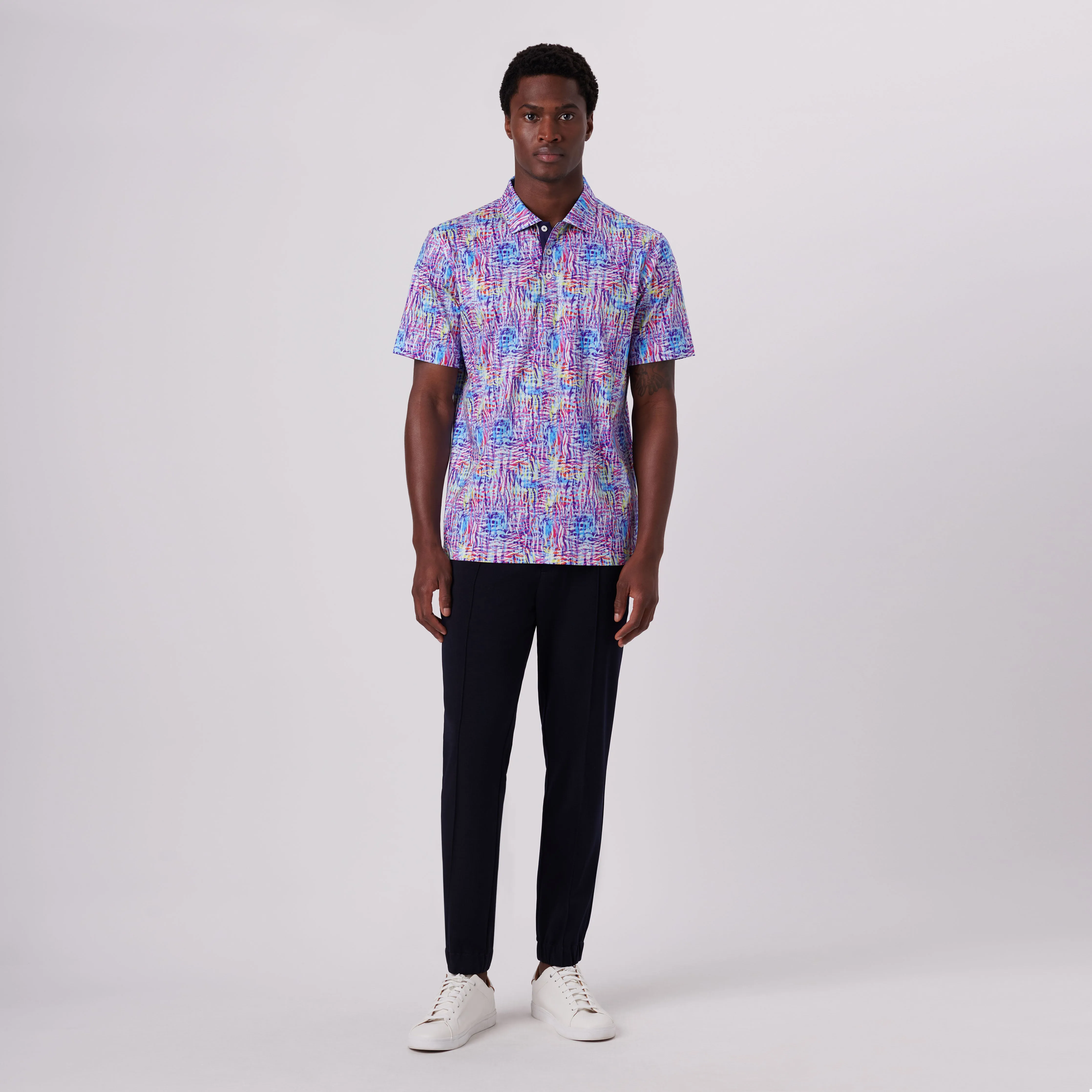 Hendrix Abstract Print Polo Shirt sold by Bugatchi product image thumbnail 5