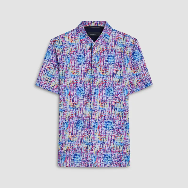 Hendrix Abstract Print Polo Shirt sold by Bugatchi