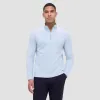Diagonal Pinstripe Quarter-Zip Pullover sold by Bugatchi