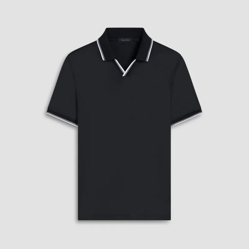 Solid Johnny Collar Polo sold by Bugatchi
