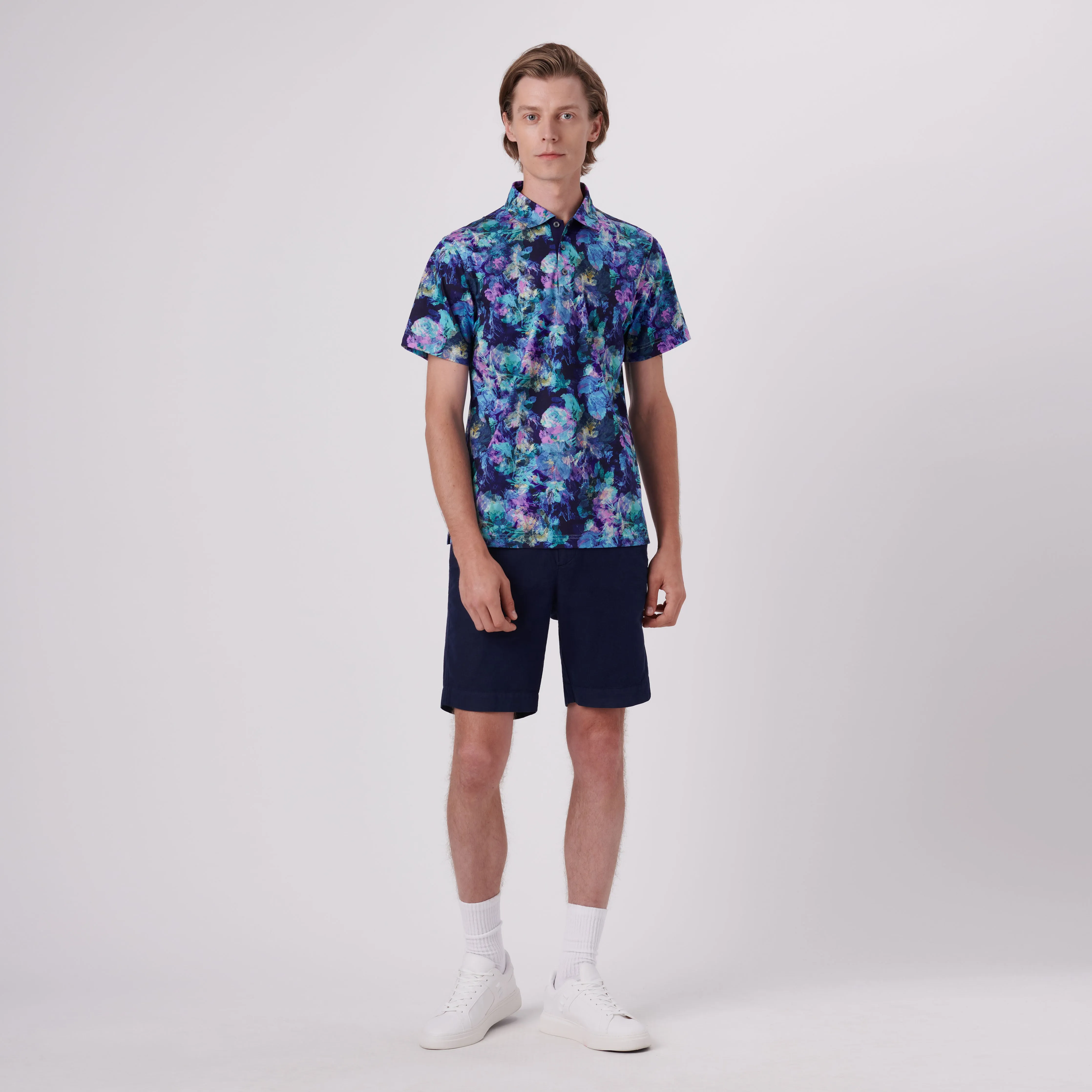 Hendrix Floral Print Polo Shirt sold by Bugatchi product image thumbnail 5
