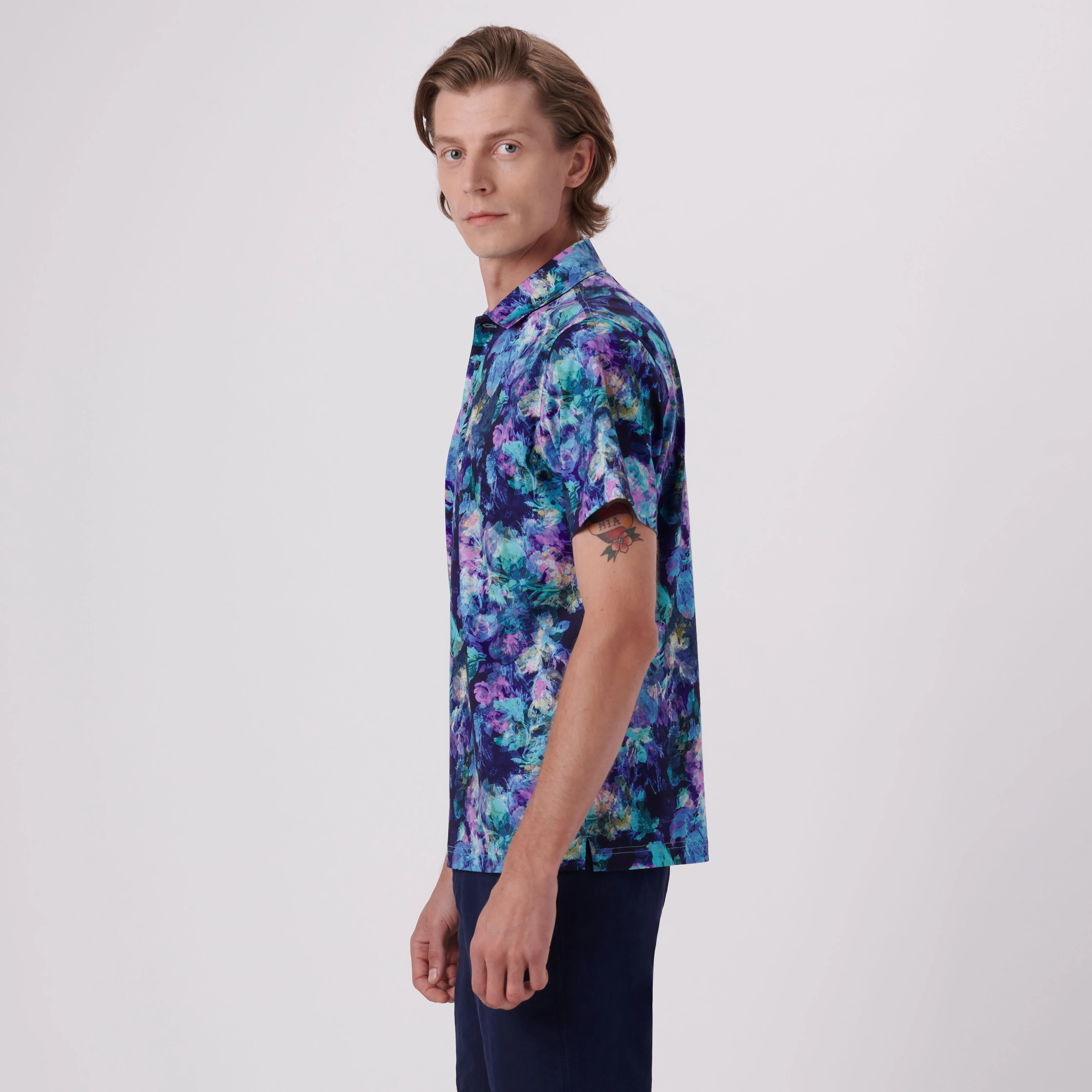 Hendrix Floral Print Polo Shirt sold by Bugatchi product image thumbnail 3