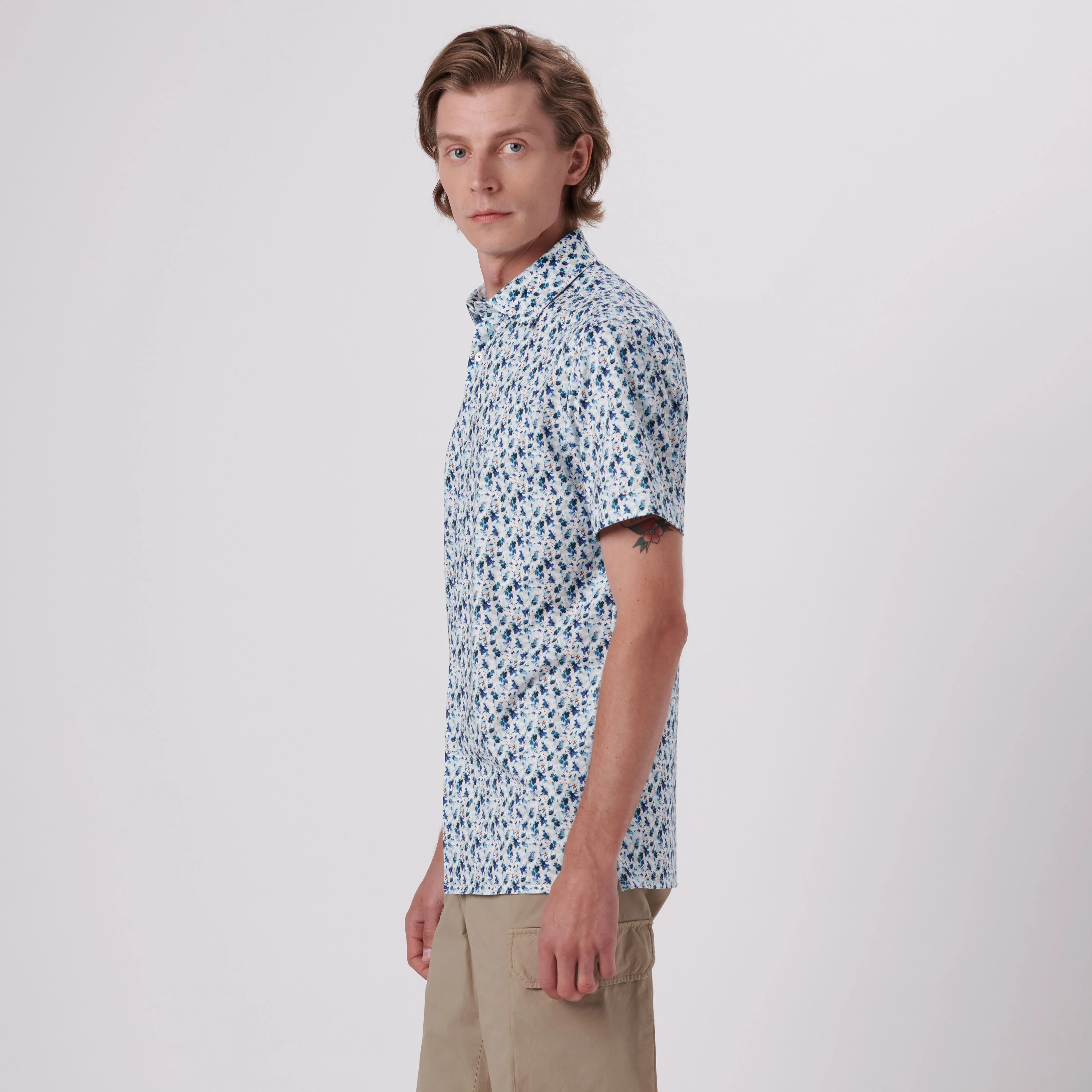 Milo Abstract Print OoohCotton Short Sleeve Shirt sold by Bugatchi product image thumbnail 3