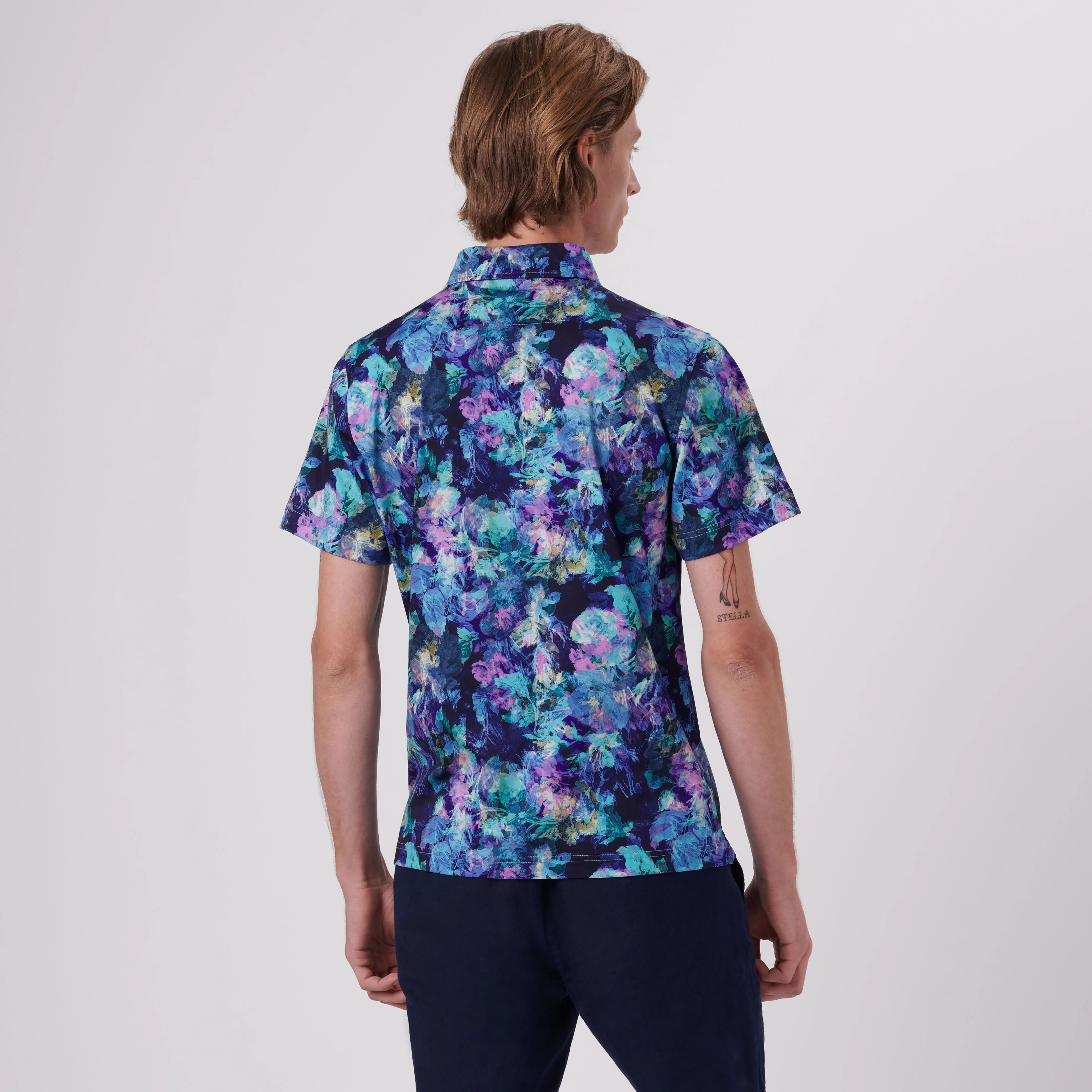 Hendrix Floral Print Polo Shirt sold by Bugatchi product image thumbnail 4