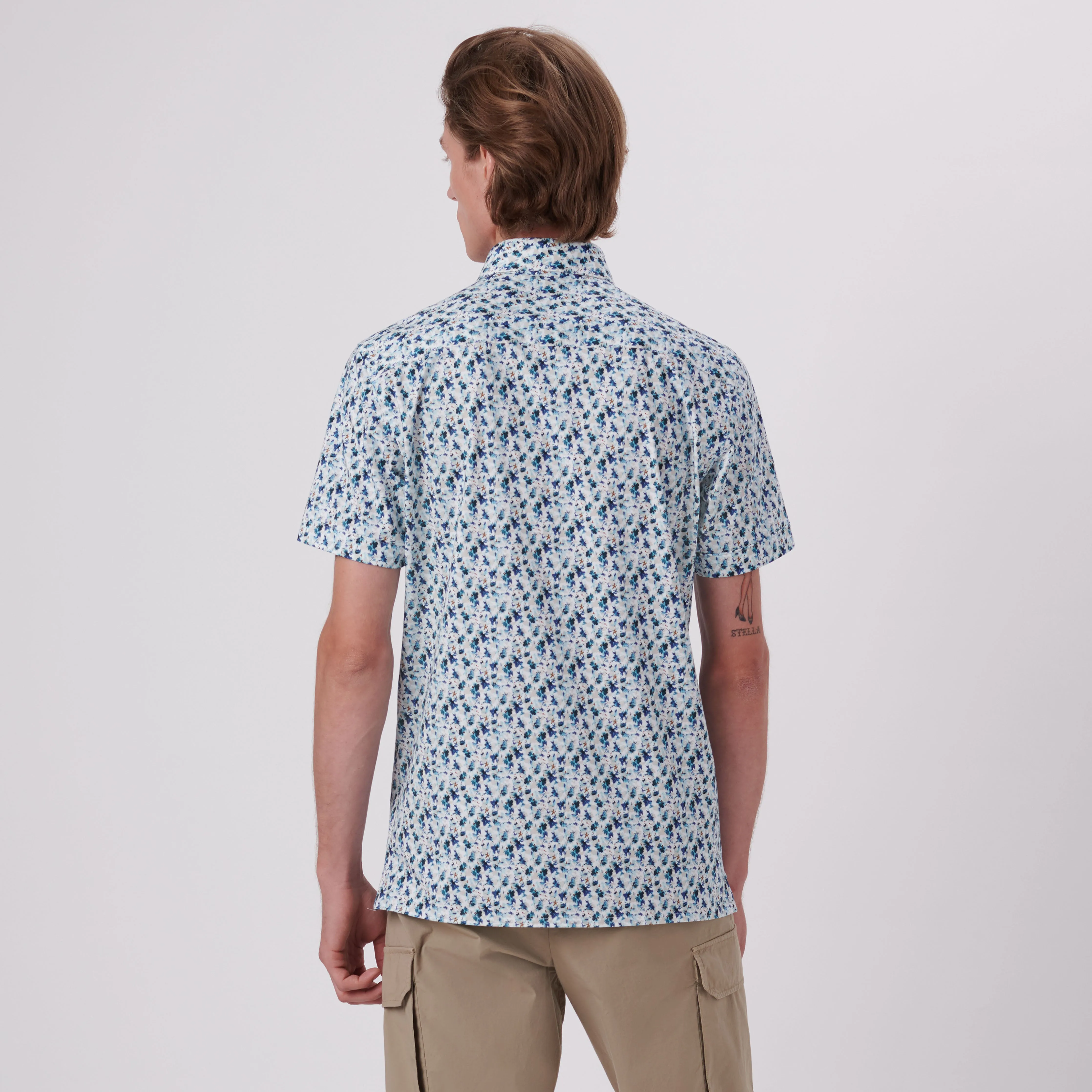 Milo Abstract Print OoohCotton Short Sleeve Shirt sold by Bugatchi product image thumbnail 4