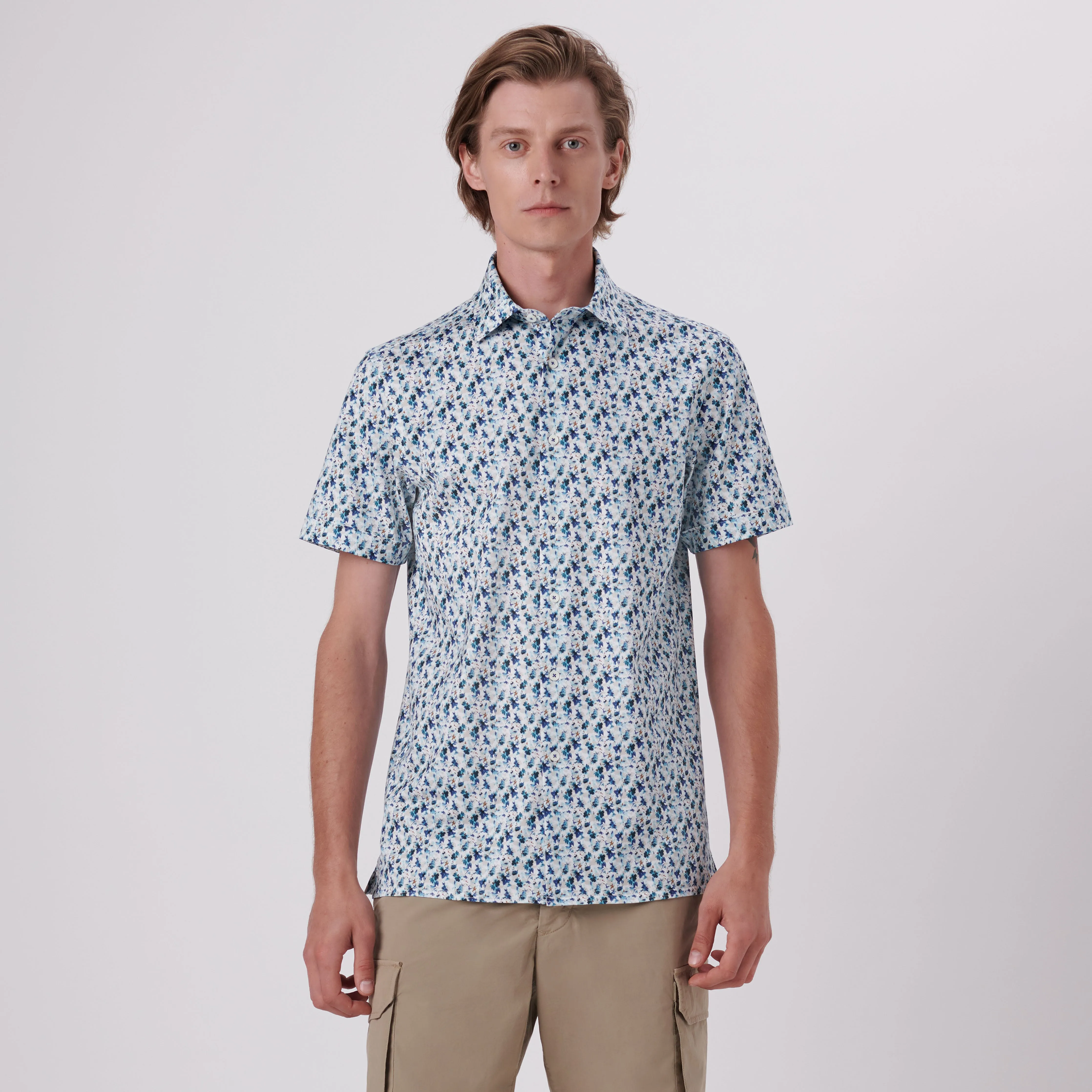 Milo Abstract Print OoohCotton Short Sleeve Shirt sold by Bugatchi product image thumbnail 2