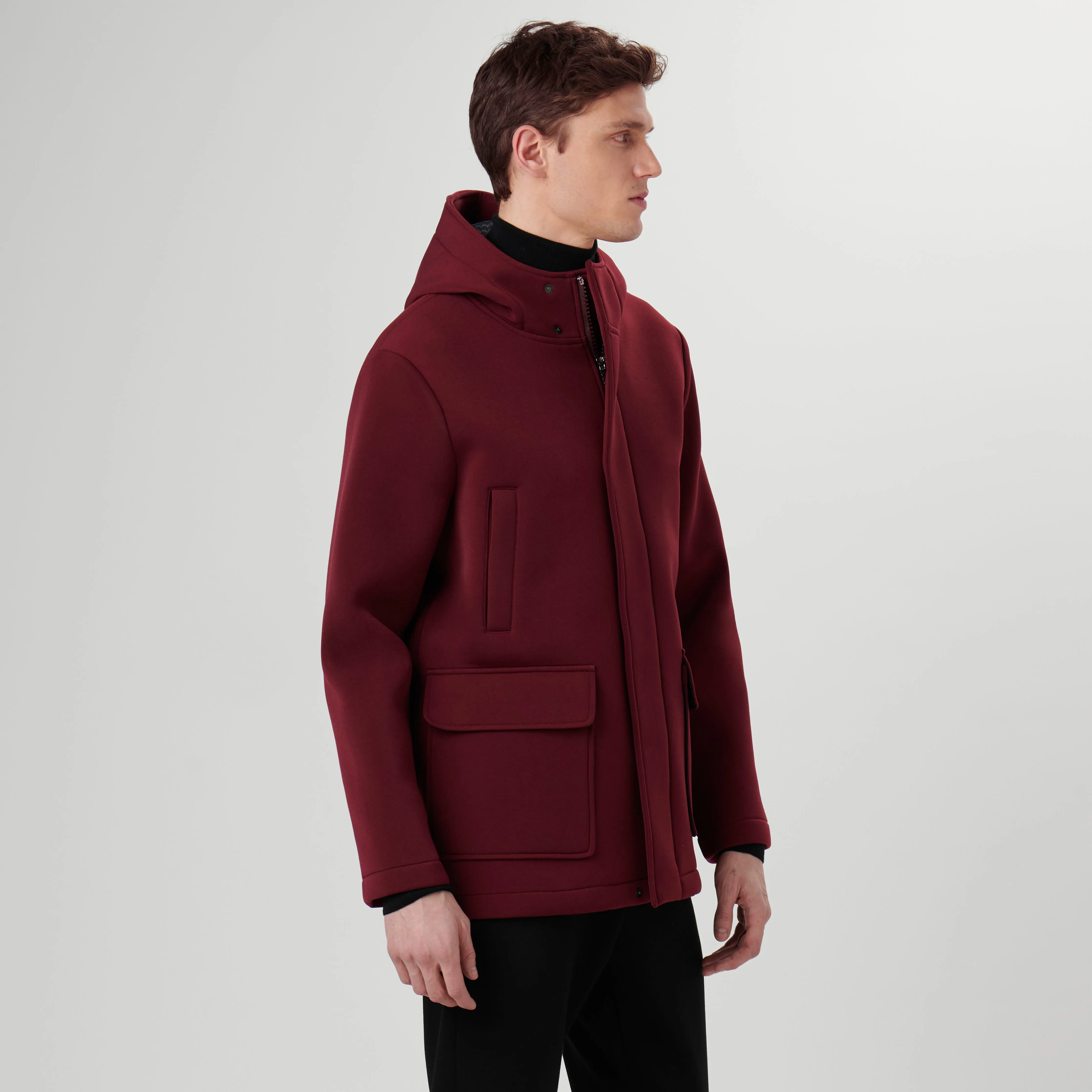 Three Quarter Car Coat with Hood sold by Bugatchi product image thumbnail 3