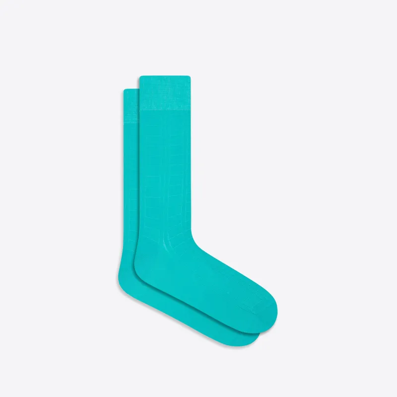Raised Rib Stripe Mid-Calf Socks made by Bugatchi