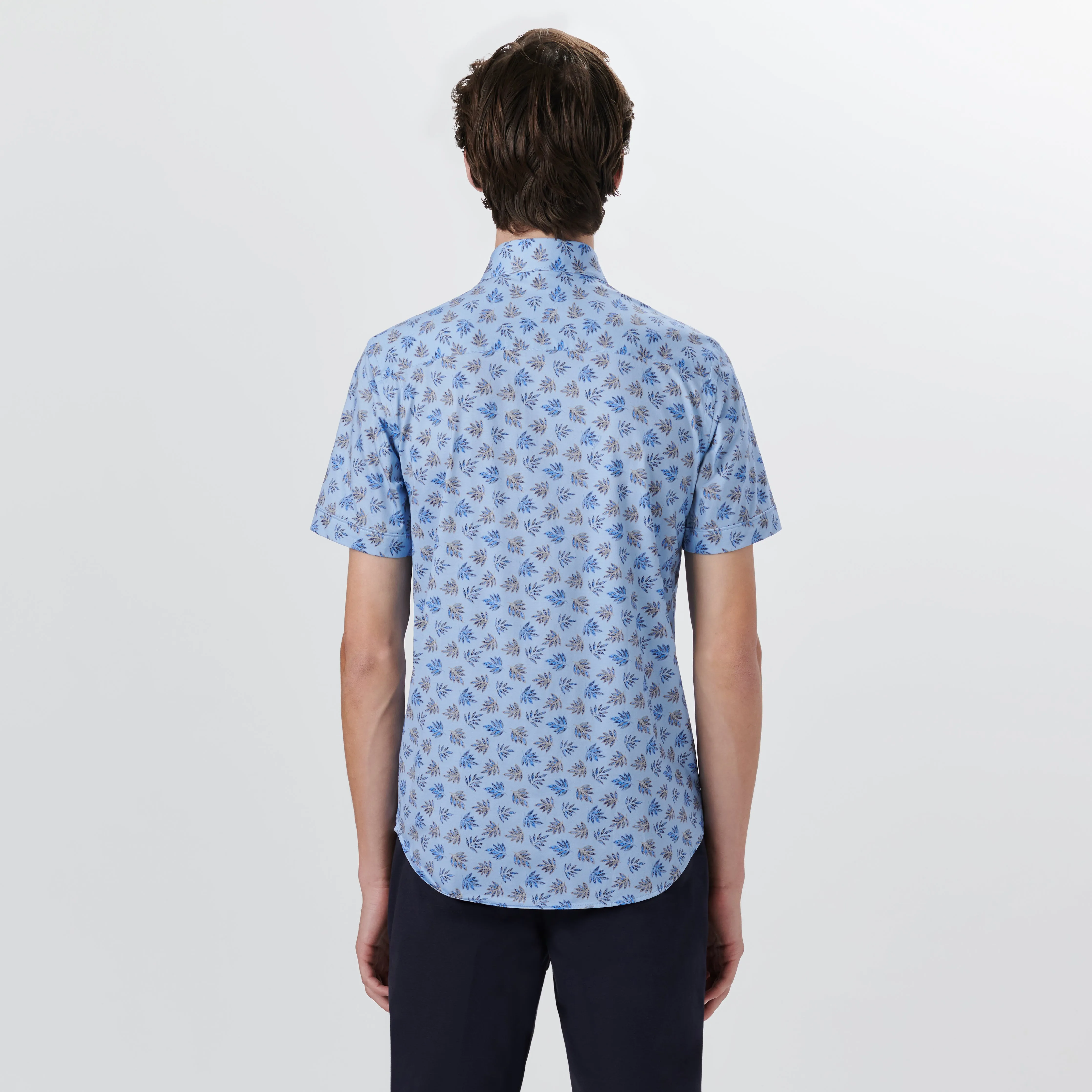 MILES Leaf Print OoohCotton Short Sleeve Shirt sold by Bugatchi product image thumbnail 4