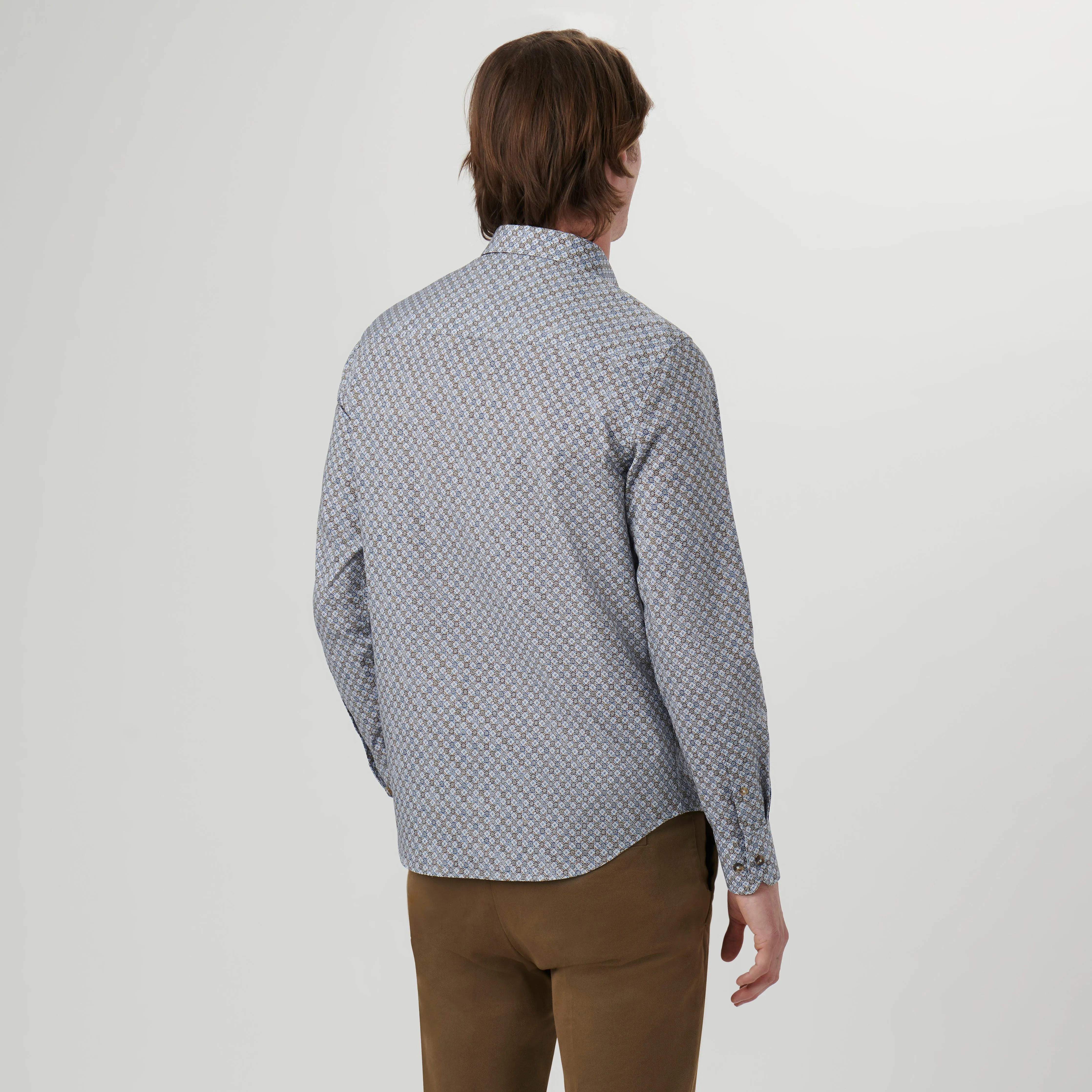 Julian Mosaic Print Shirt sold by Bugatchi product image thumbnail 4