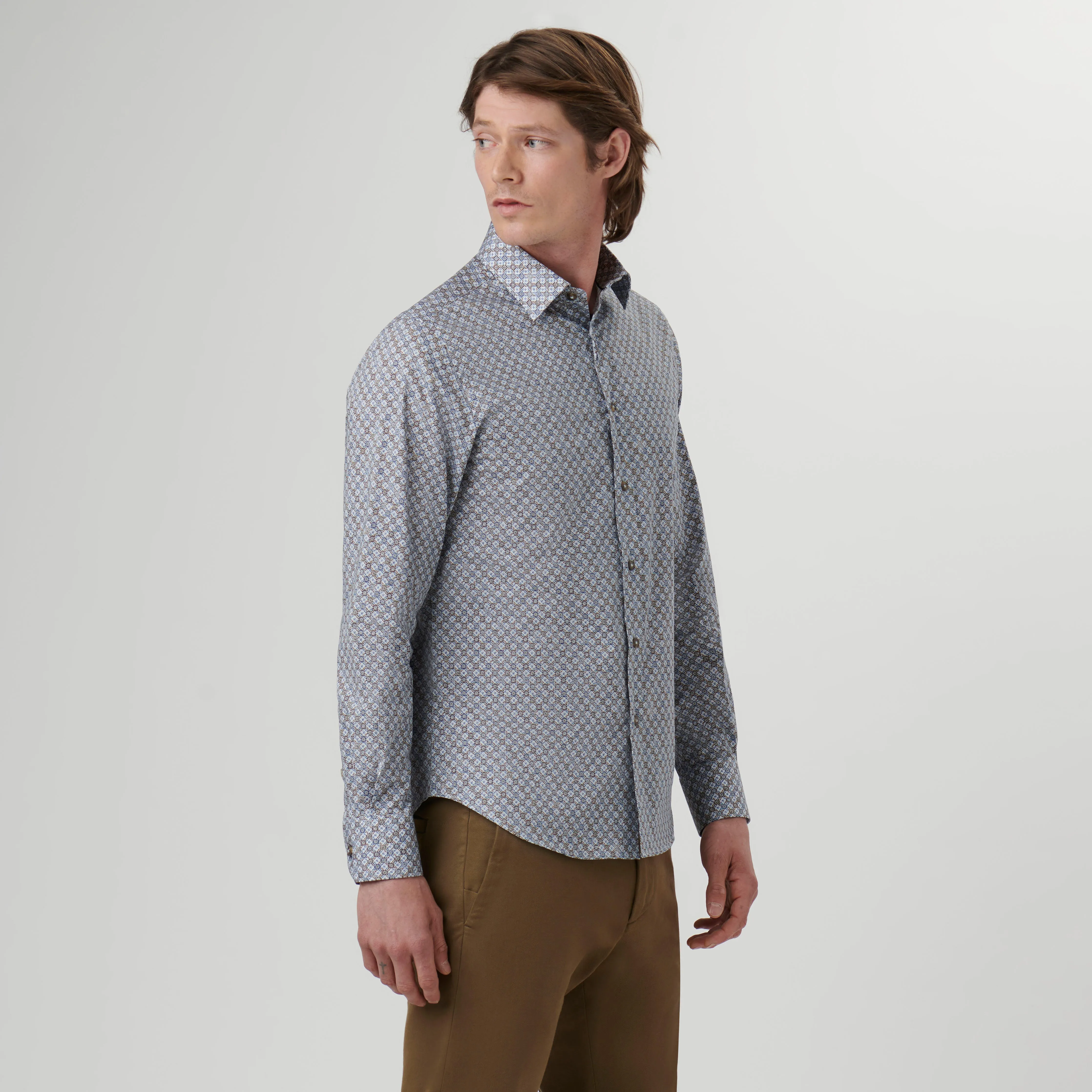 Julian Mosaic Print Shirt sold by Bugatchi product image thumbnail 3