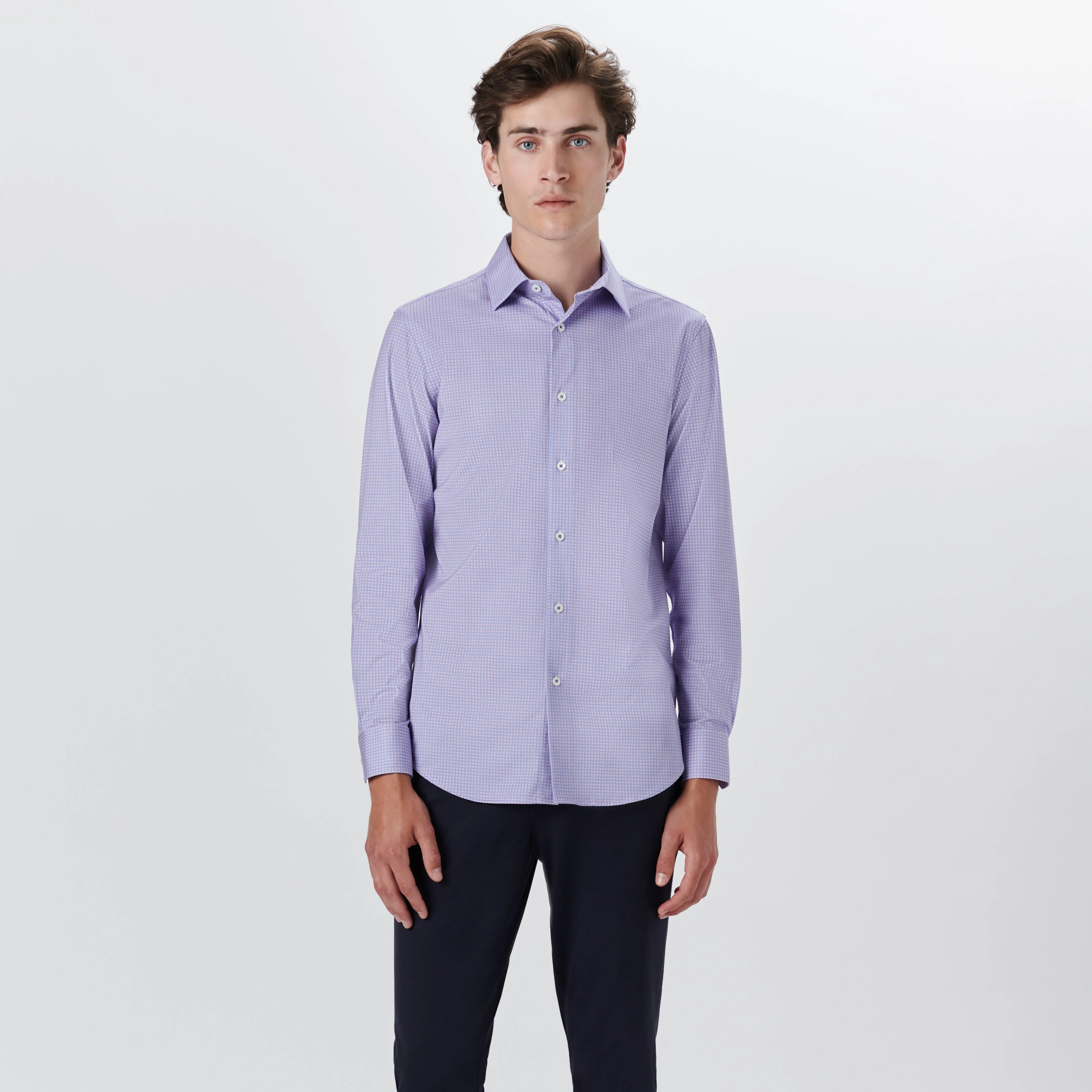 JAMES Mini Check OoohCotton Shirt sold by Bugatchi product image thumbnail 2