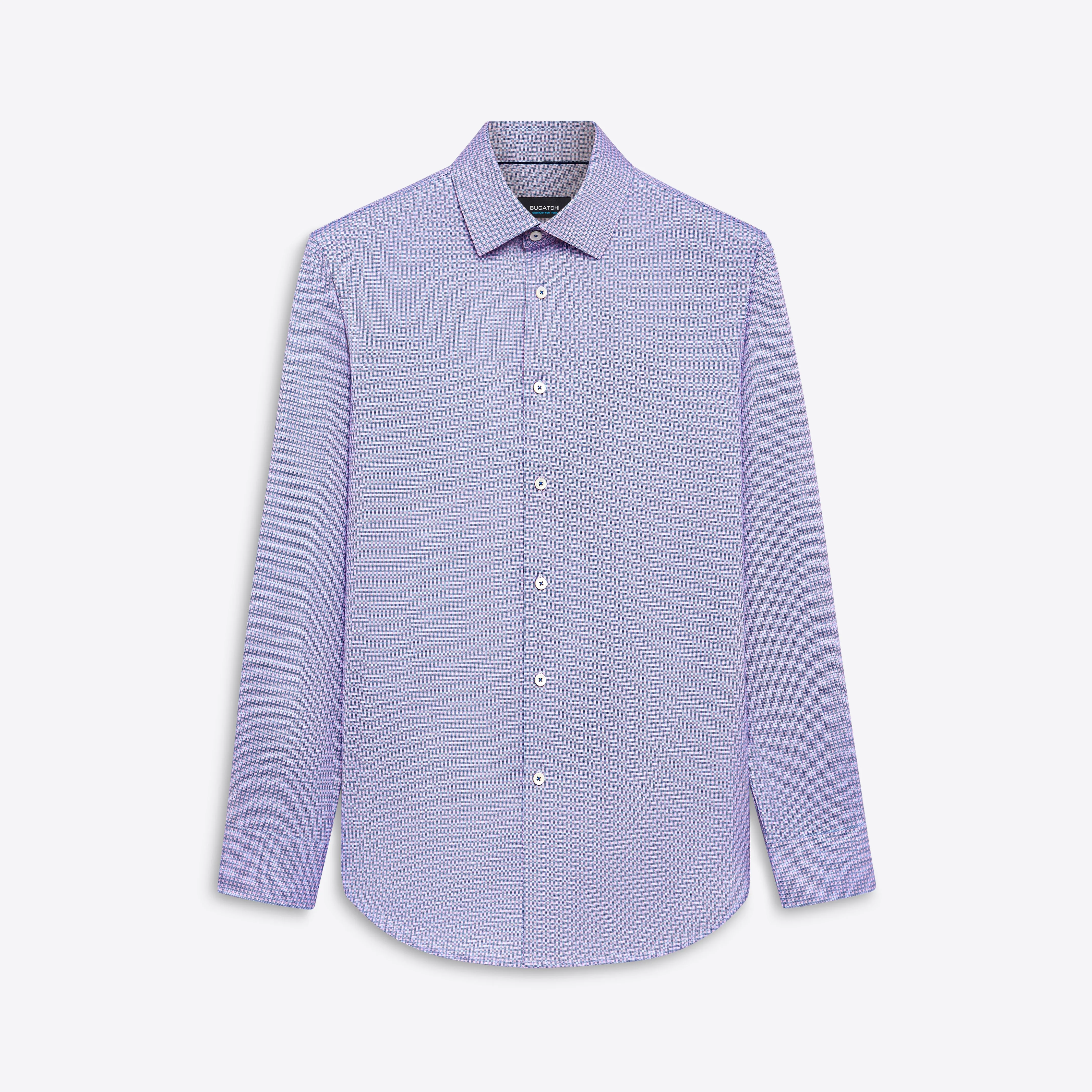 JAMES Mini Check OoohCotton Shirt sold by Bugatchi