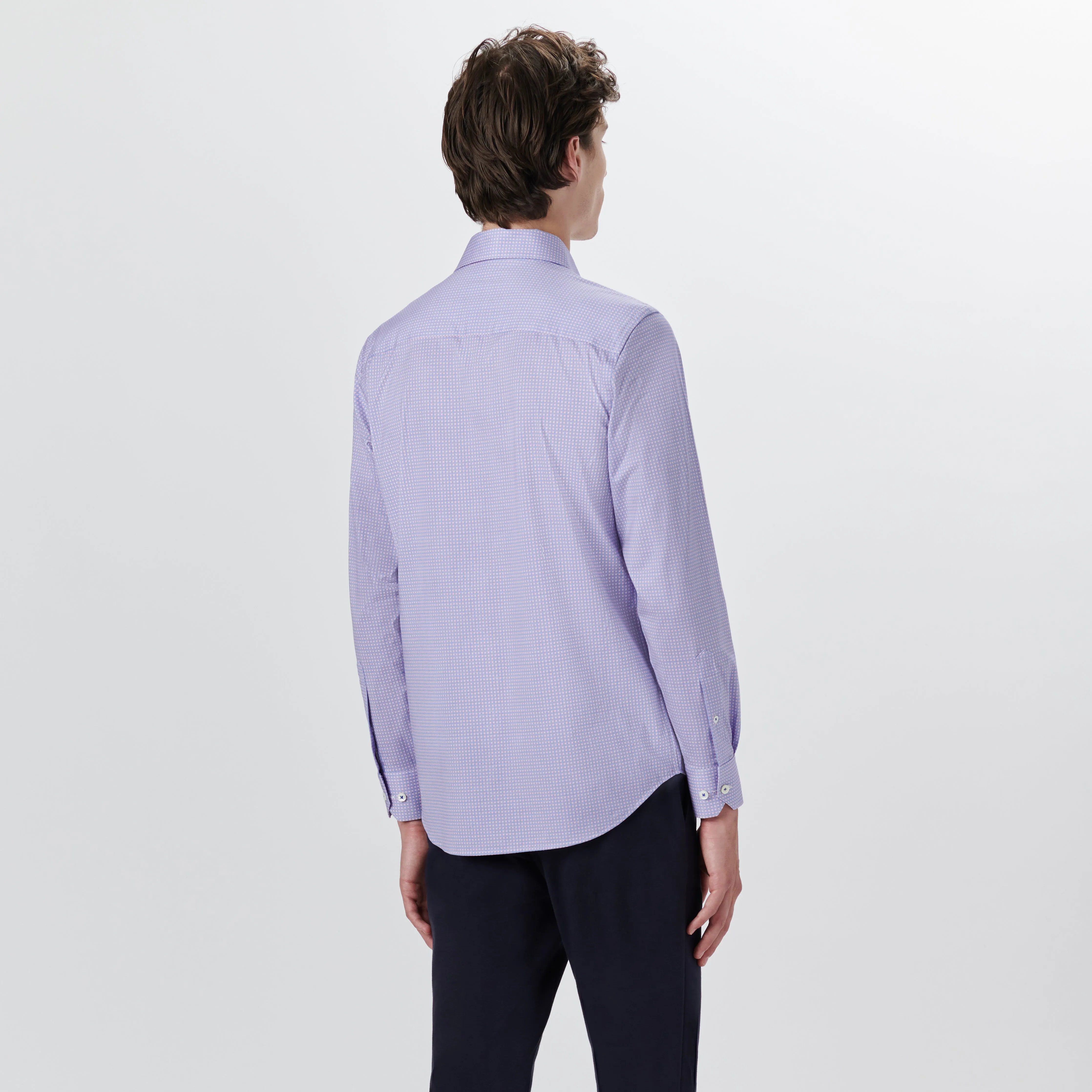 JAMES Mini Check OoohCotton Shirt sold by Bugatchi product image thumbnail 4