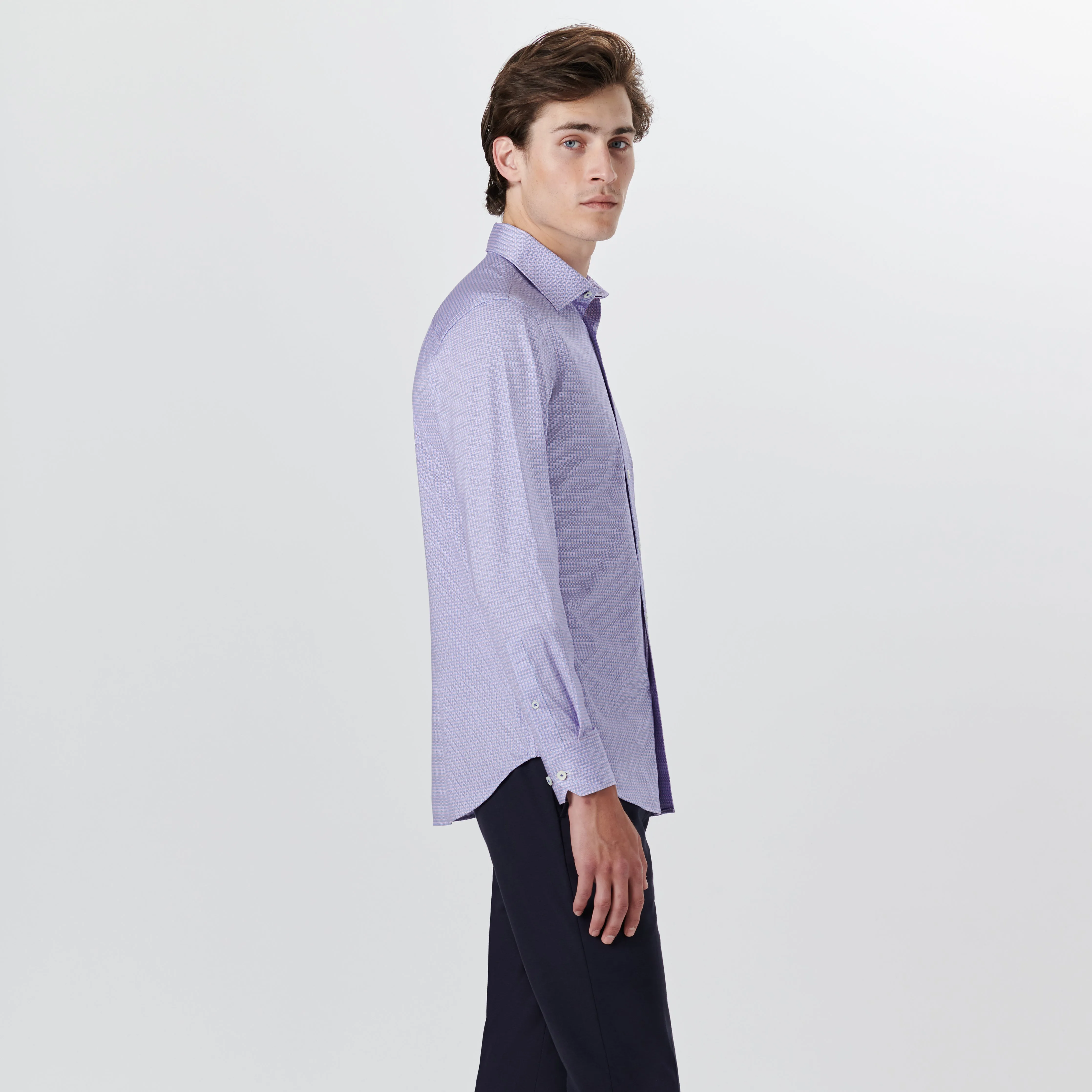 JAMES Mini Check OoohCotton Shirt sold by Bugatchi product image thumbnail 3