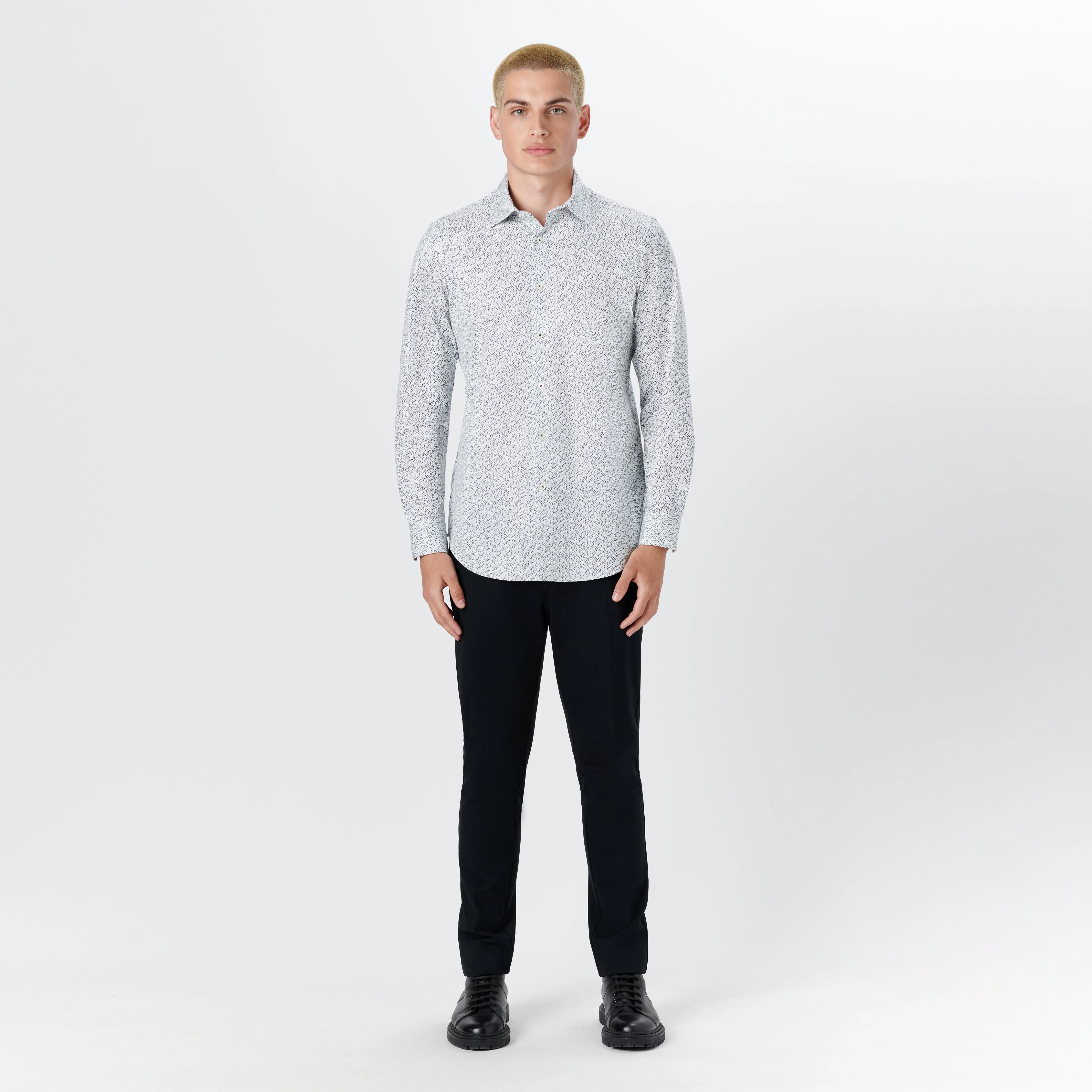 JAMES Abstract Print OoohCotton Twill Shirt sold by Bugatchi product image thumbnail 5