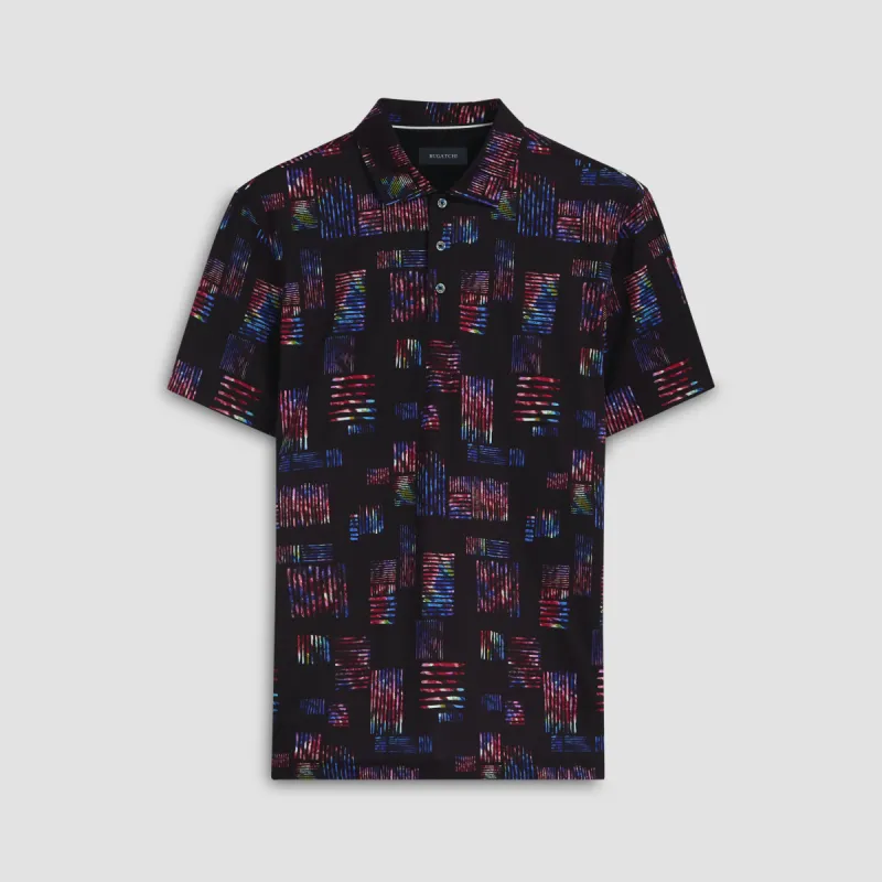 Hendrix Abstract Print Polo Shirt sold by Bugatchi