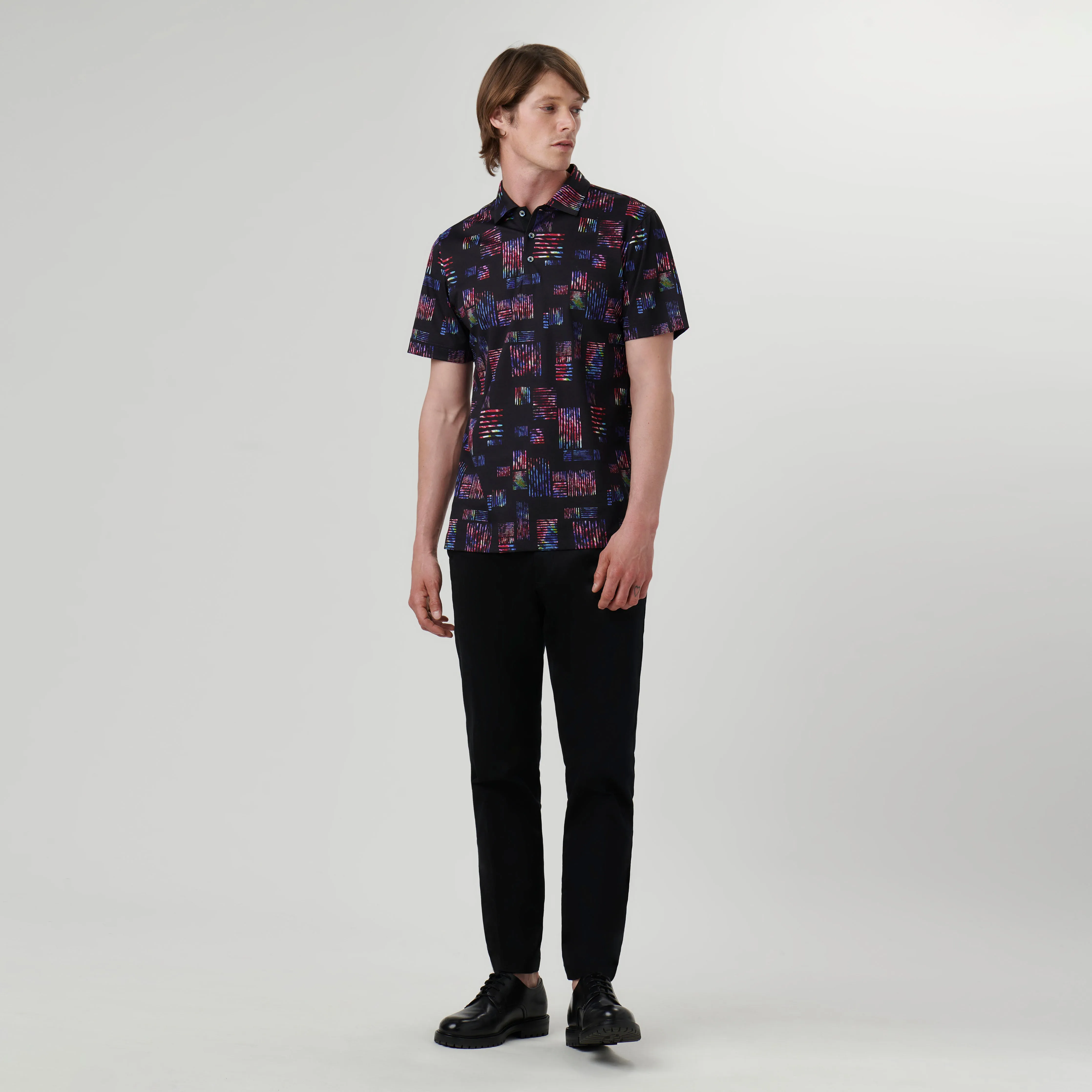 Hendrix Abstract Print Polo Shirt sold by Bugatchi product image thumbnail 5