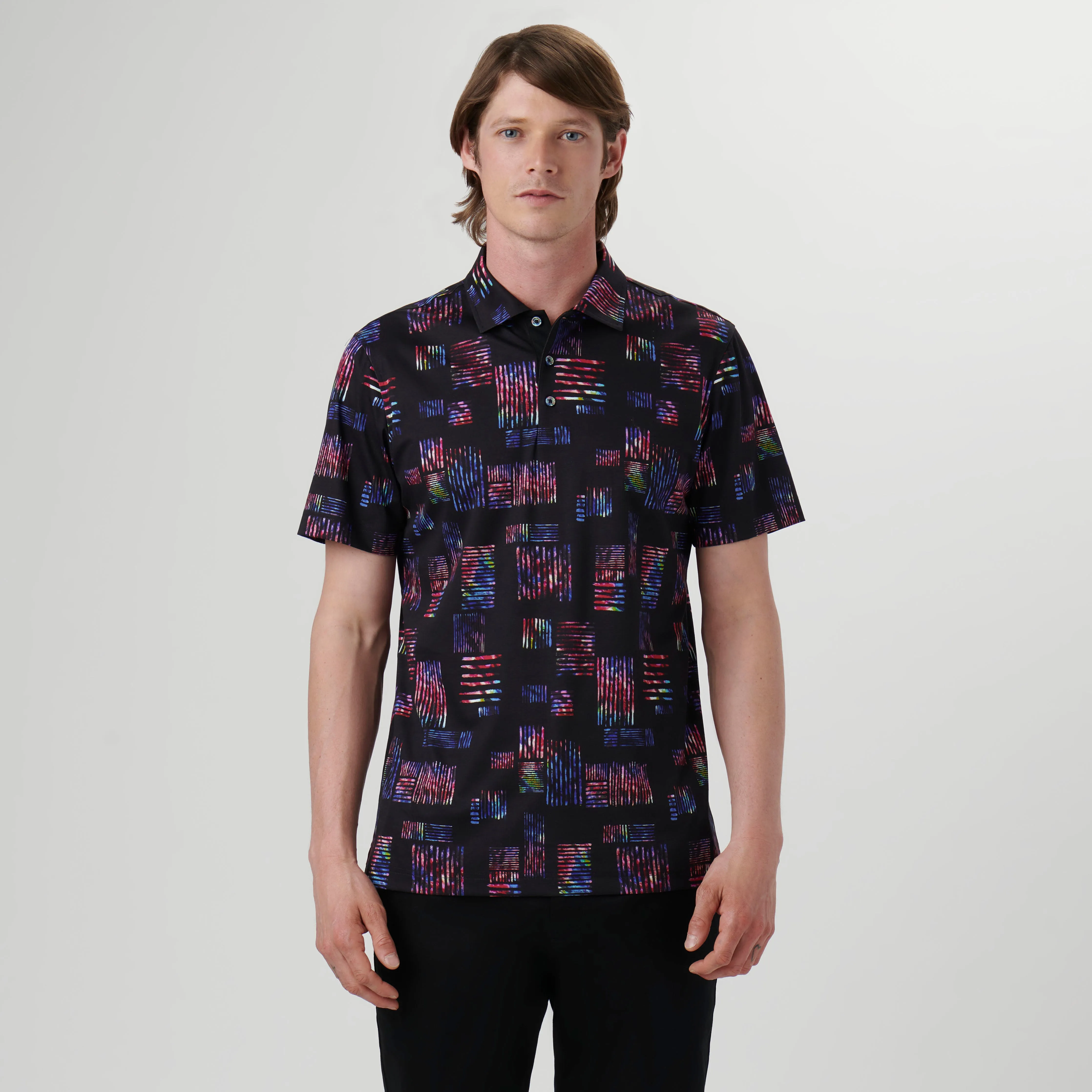 Hendrix Abstract Print Polo Shirt sold by Bugatchi product image thumbnail 2