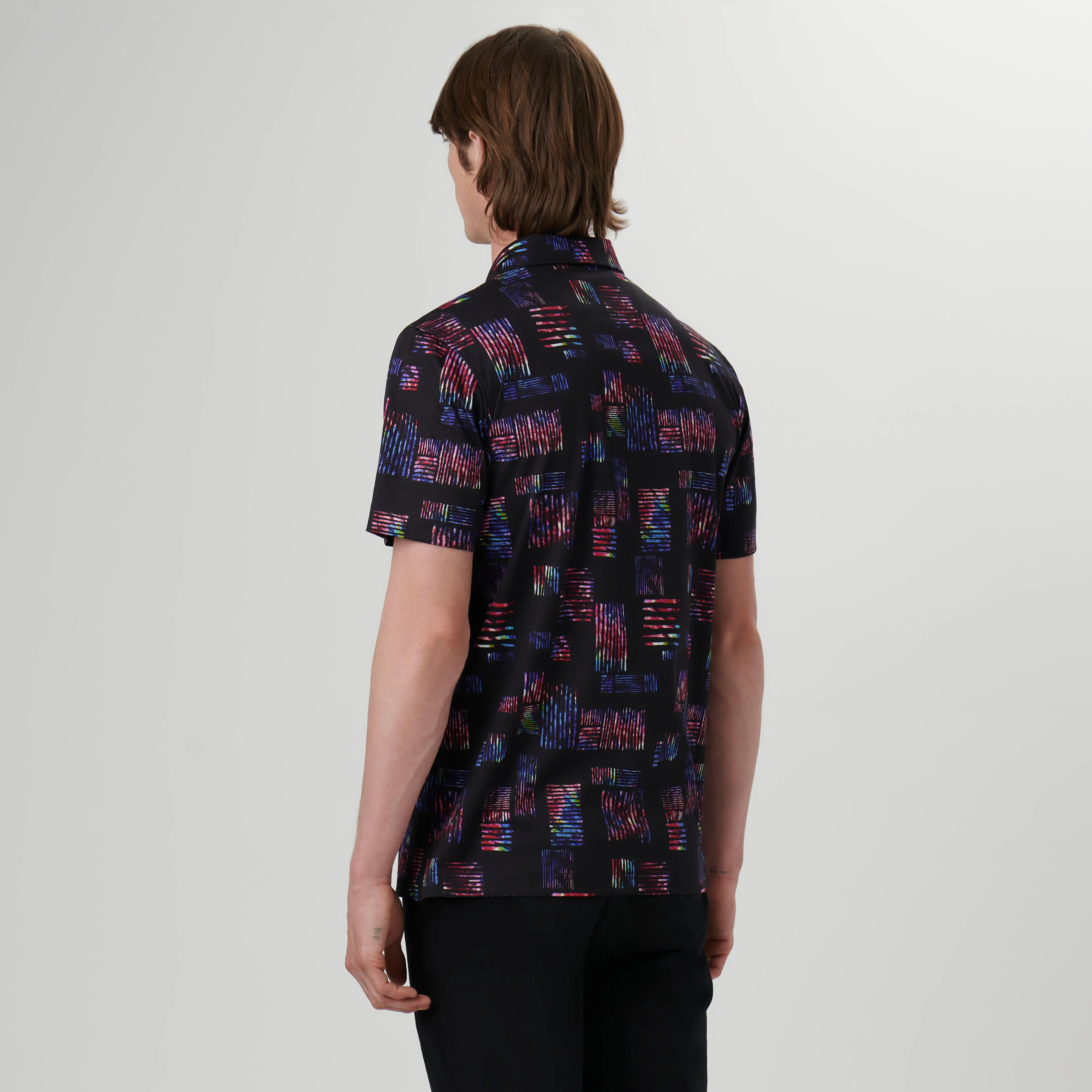 Hendrix Abstract Print Polo Shirt sold by Bugatchi product image thumbnail 4