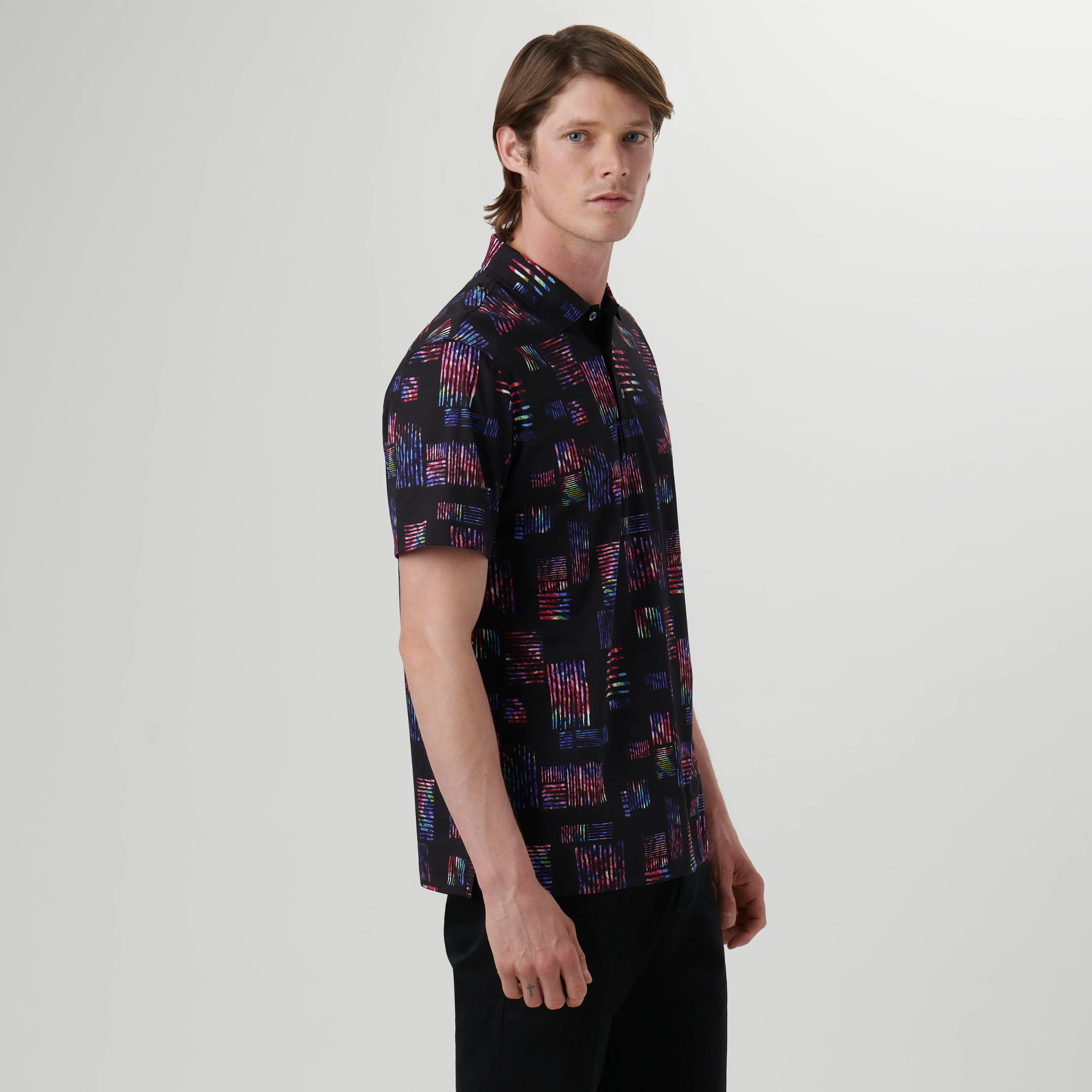 Hendrix Abstract Print Polo Shirt sold by Bugatchi product image thumbnail 3