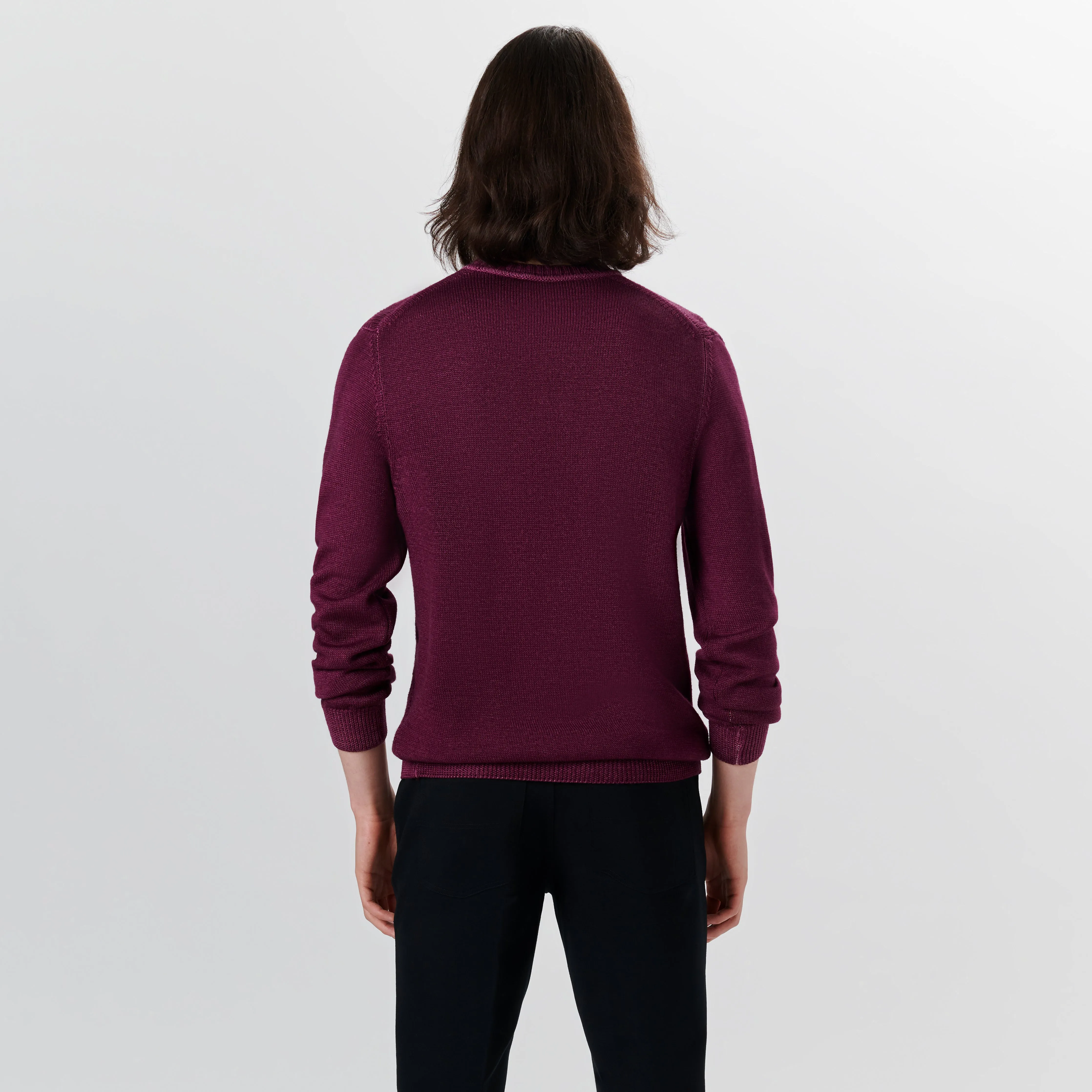 Super Merino Crew Neck Diamond Cable Sweater sold by Bugatchi product image thumbnail 4