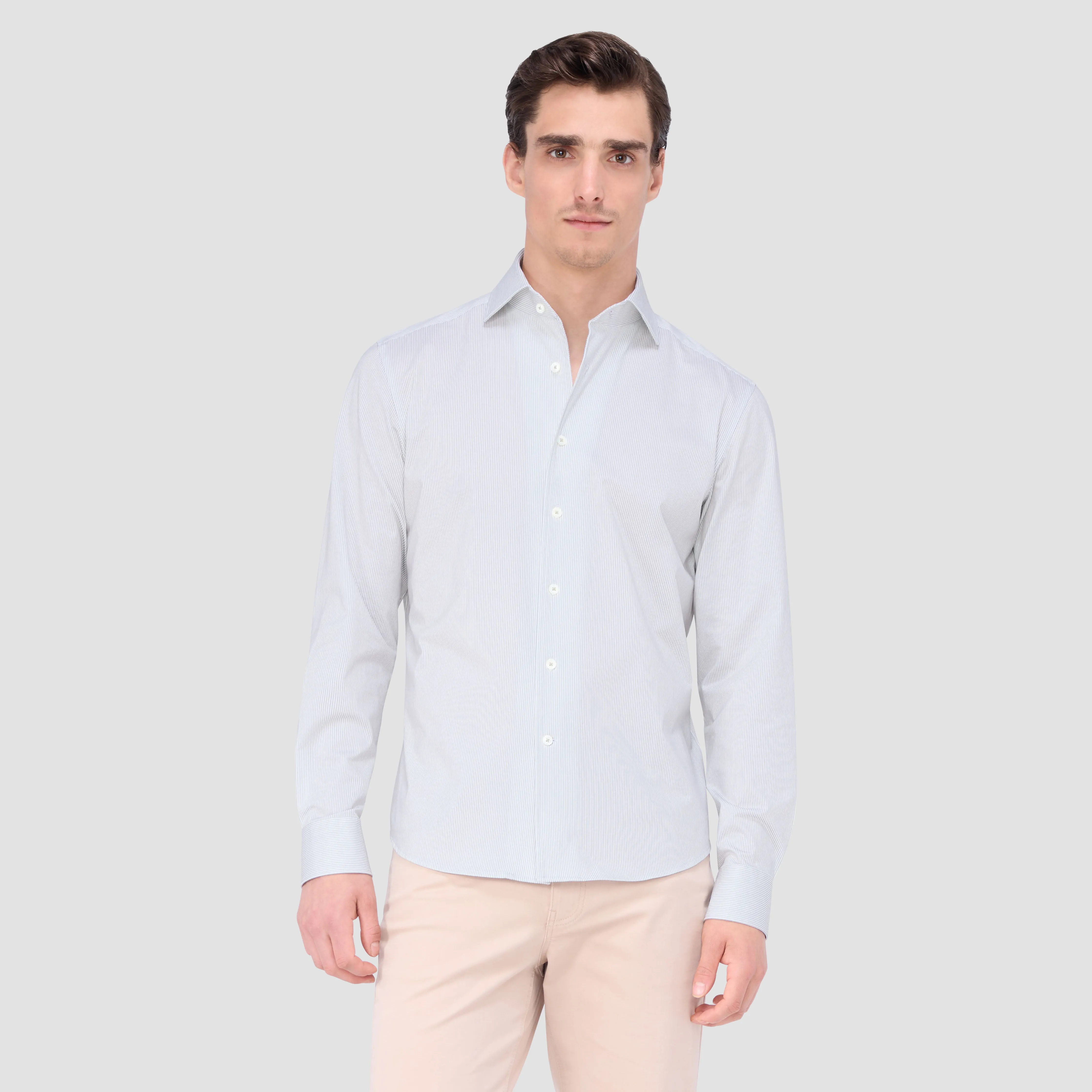 Devon Striped OoohCotton Shirt sold by Bugatchi product image thumbnail 2