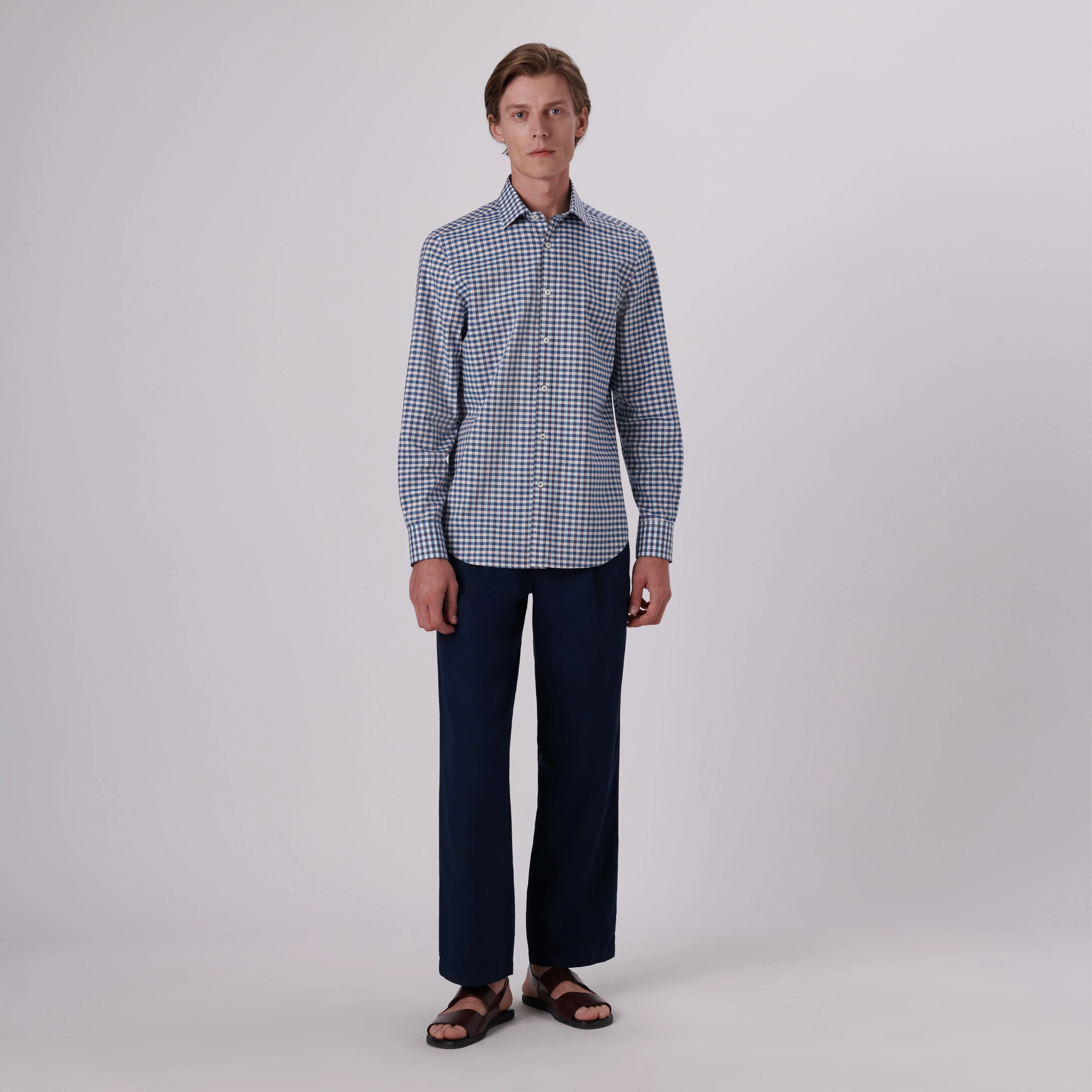Julian Gingham Check Shirt sold by Bugatchi product image thumbnail 5
