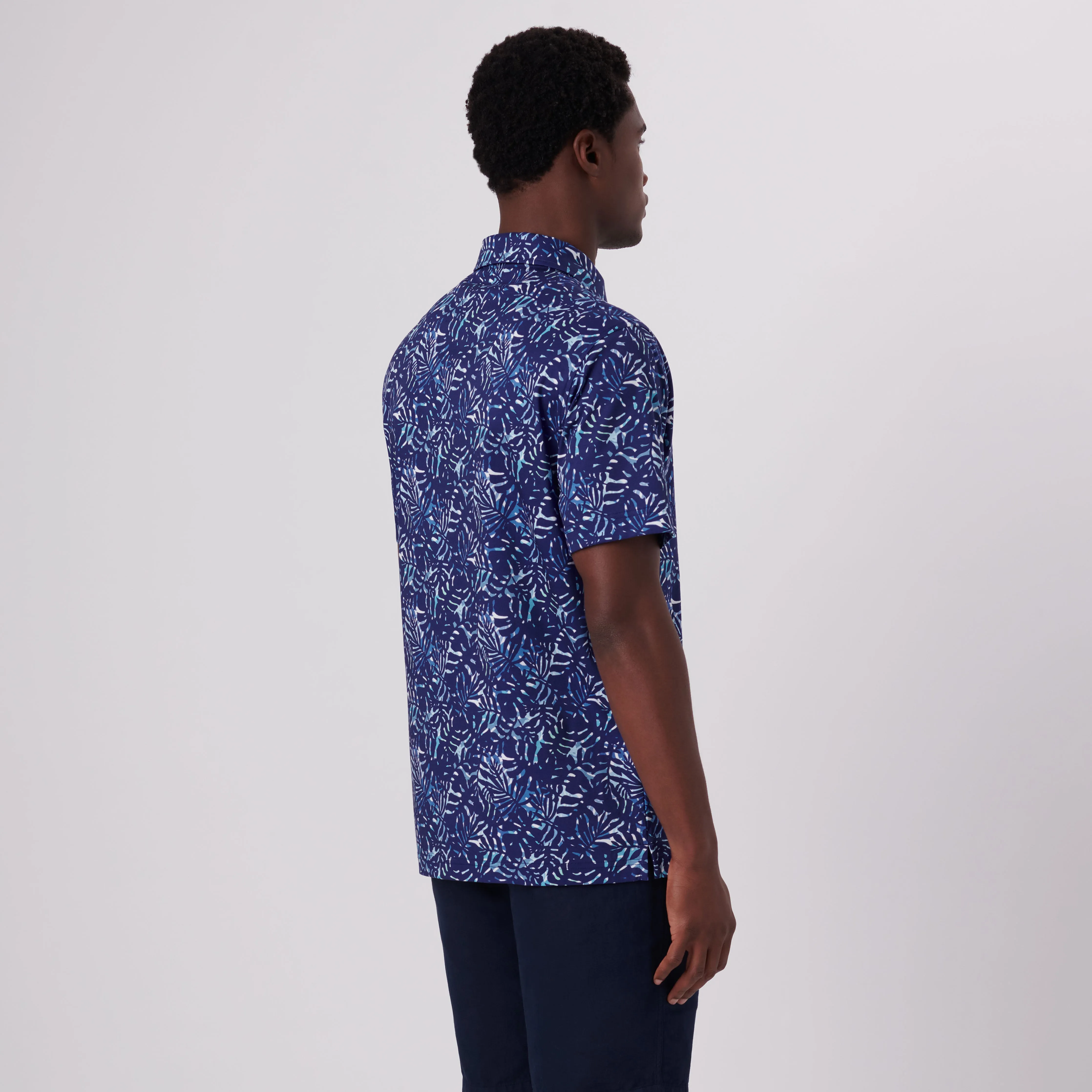 Hendrix Leaf Print Polo Shirt sold by Bugatchi product image thumbnail 4