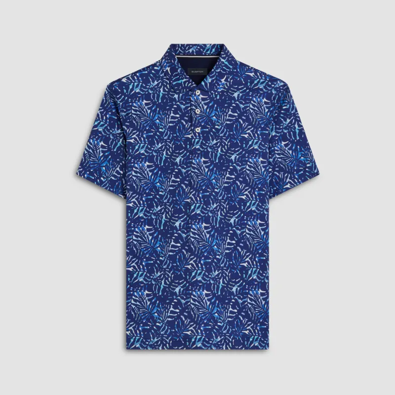 Hendrix Leaf Print Polo Shirt sold by Bugatchi