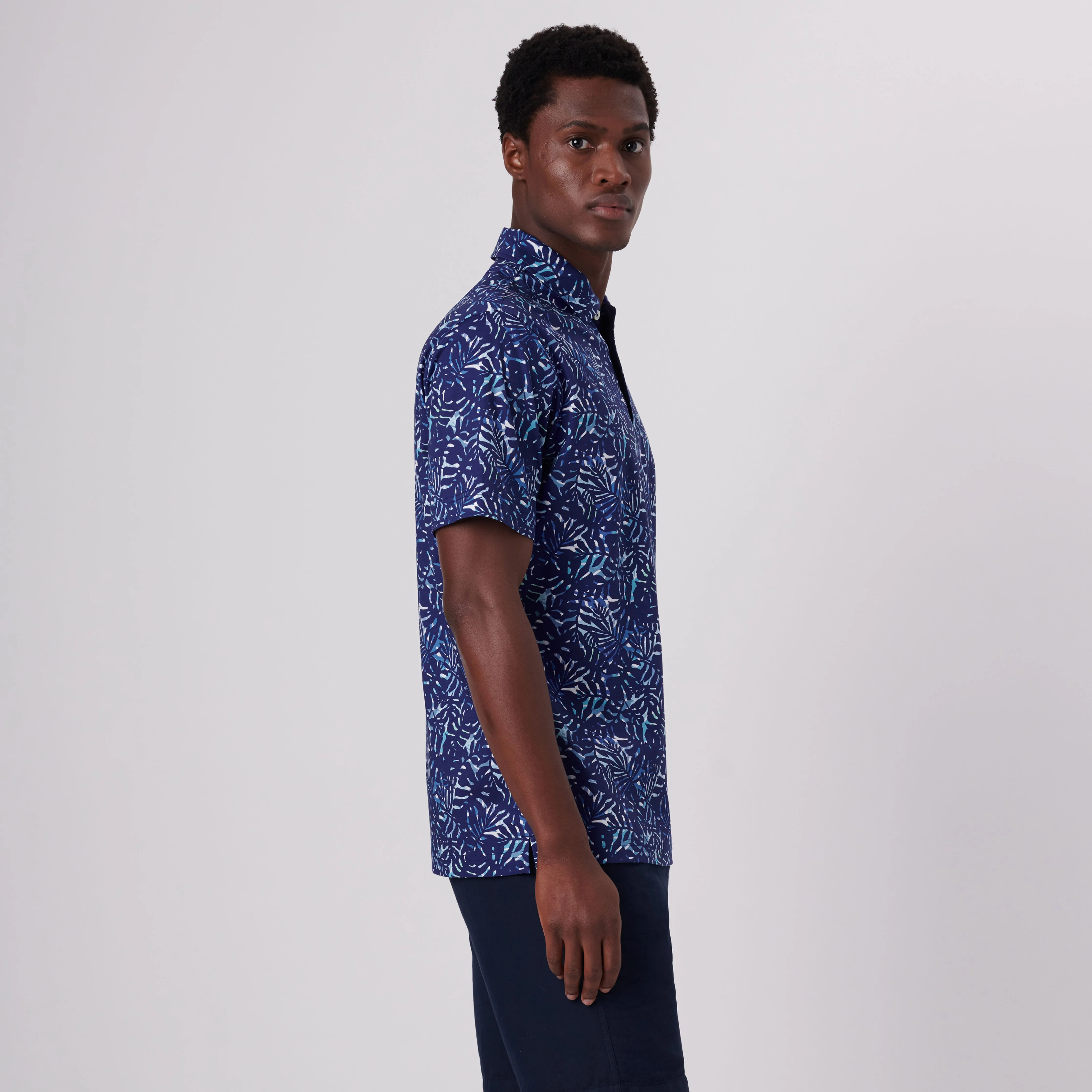 Hendrix Leaf Print Polo Shirt sold by Bugatchi product image thumbnail 3