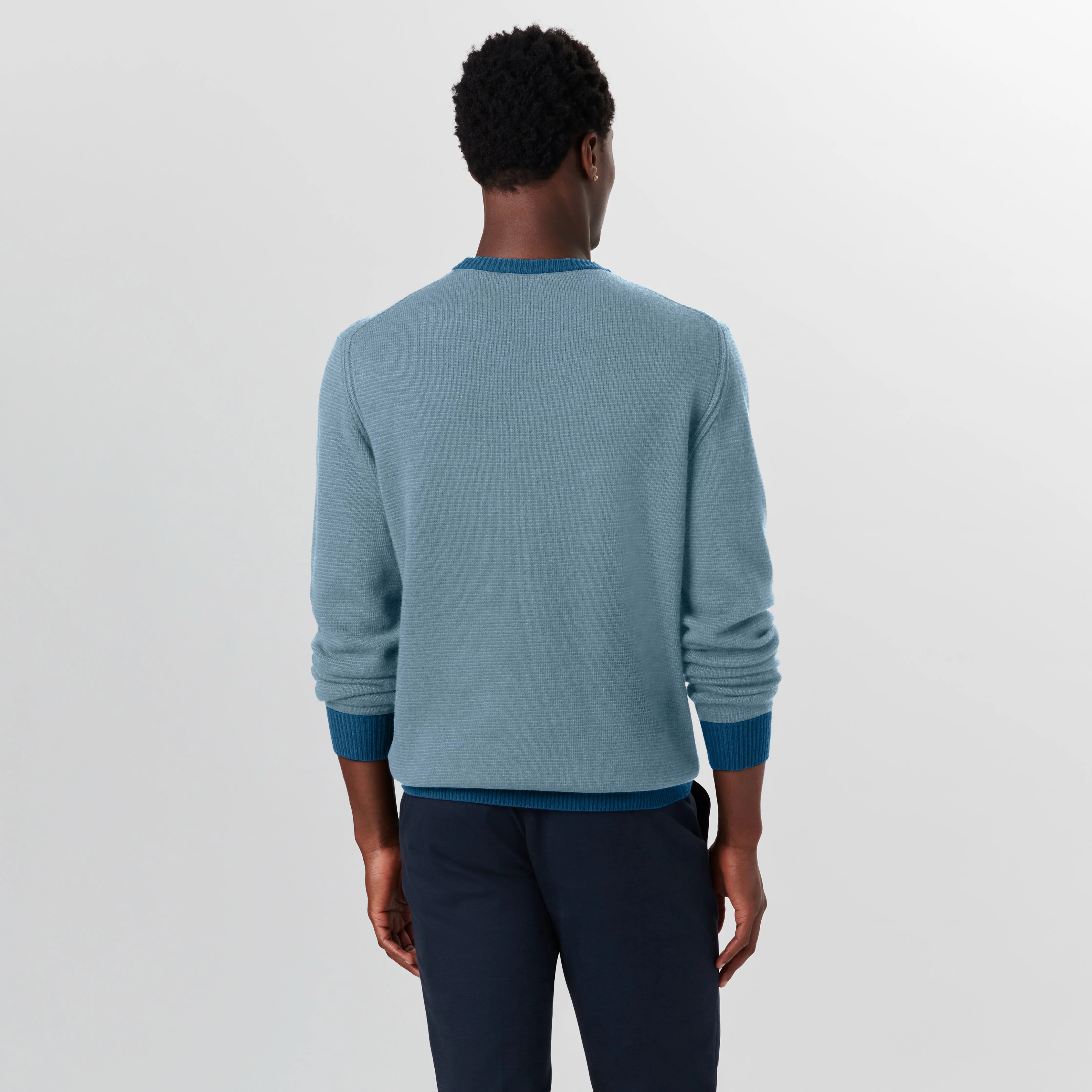 Crew Neck Diamond Check Sweater sold by Bugatchi product image thumbnail 4