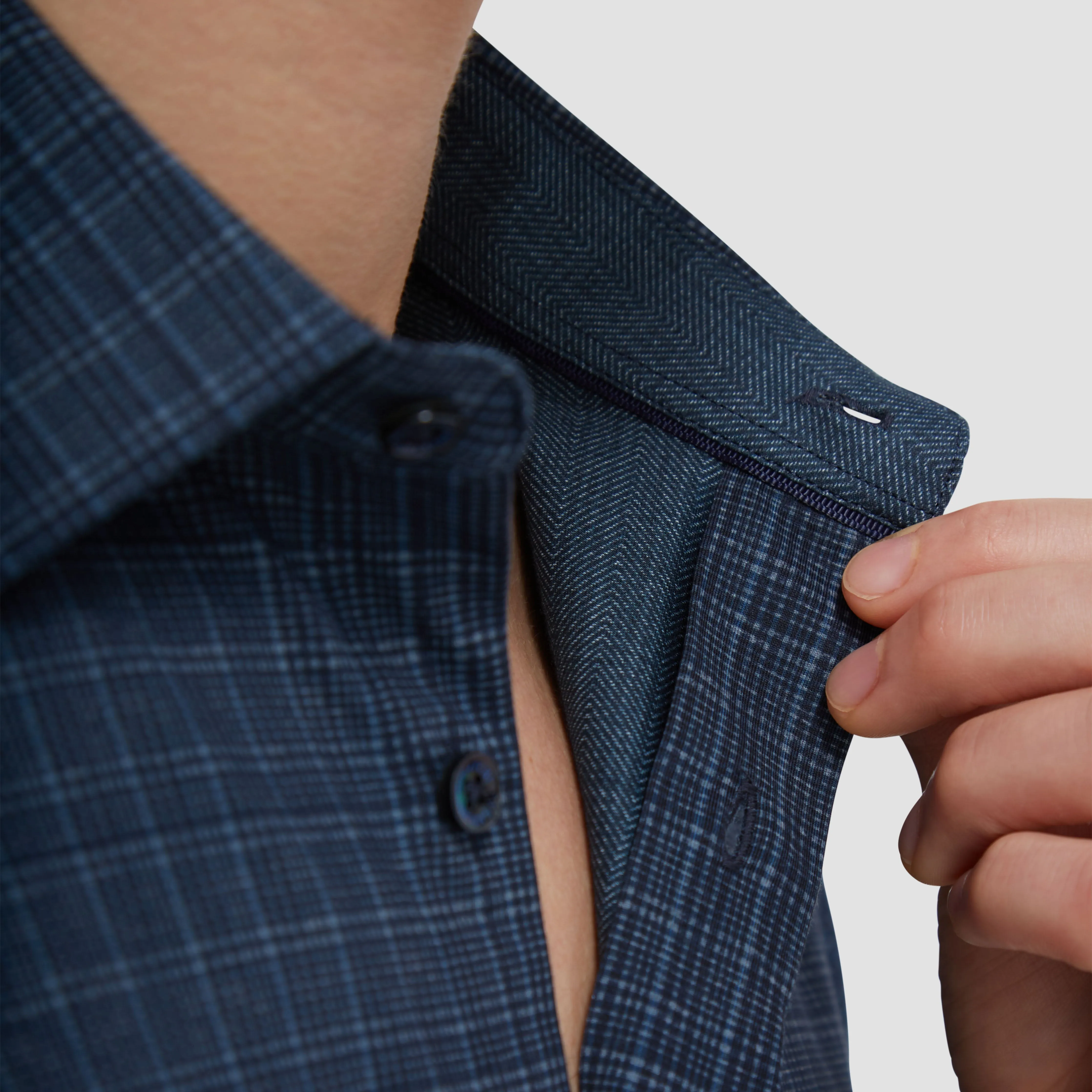 Jimmy Double Sided Plaid/Herringbone OoohCotton Shirt sold by Bugatchi product image thumbnail 2