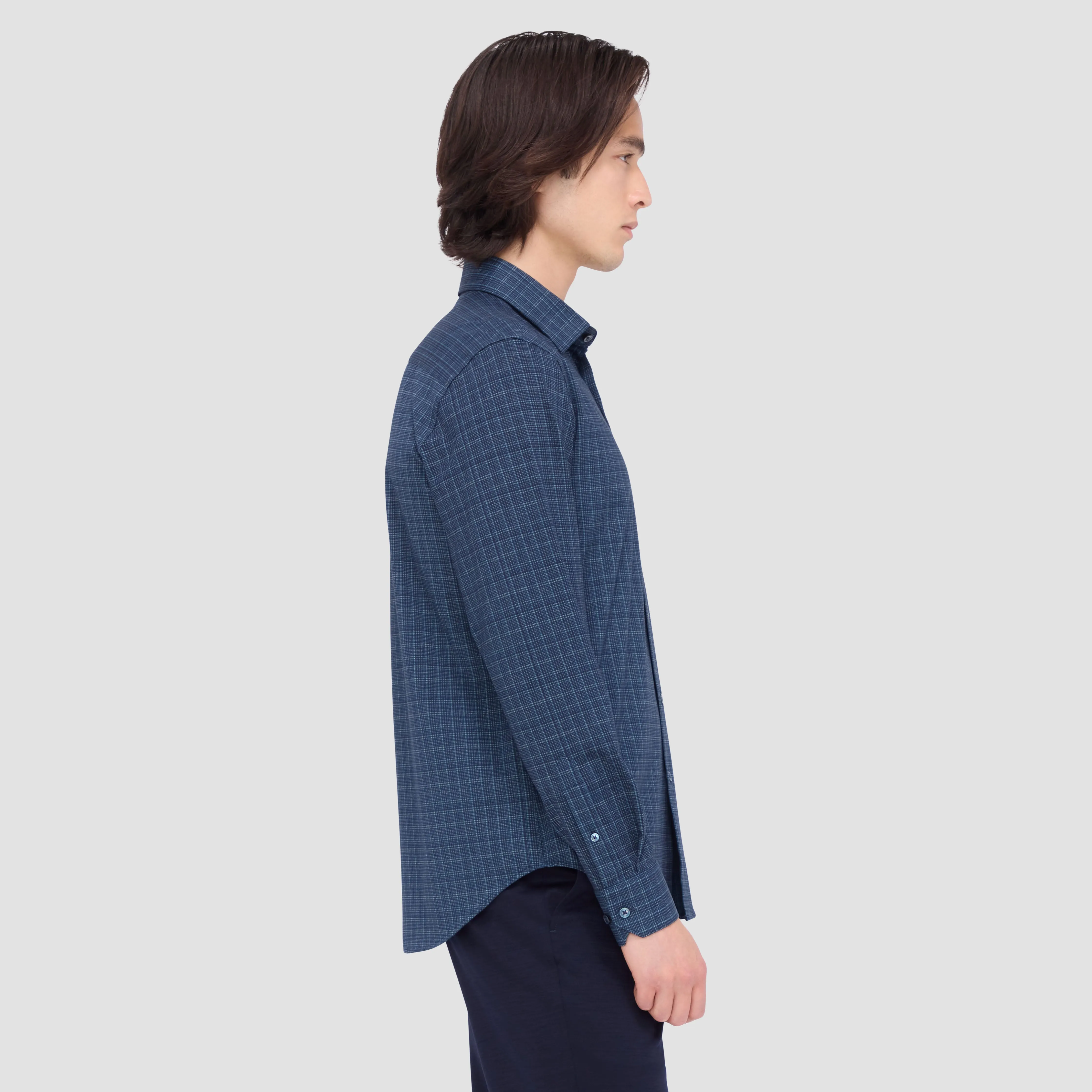 Jimmy Double Sided Plaid/Herringbone OoohCotton Shirt sold by Bugatchi product image thumbnail 5