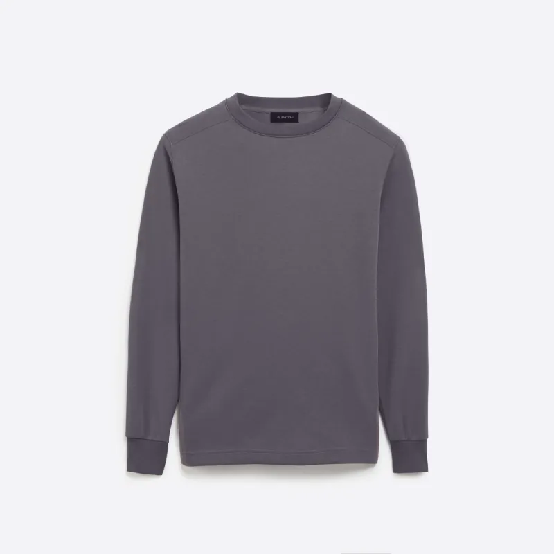 COMFORT Solid Long Sleeve Crew Neck Pullover sold by Bugatchi