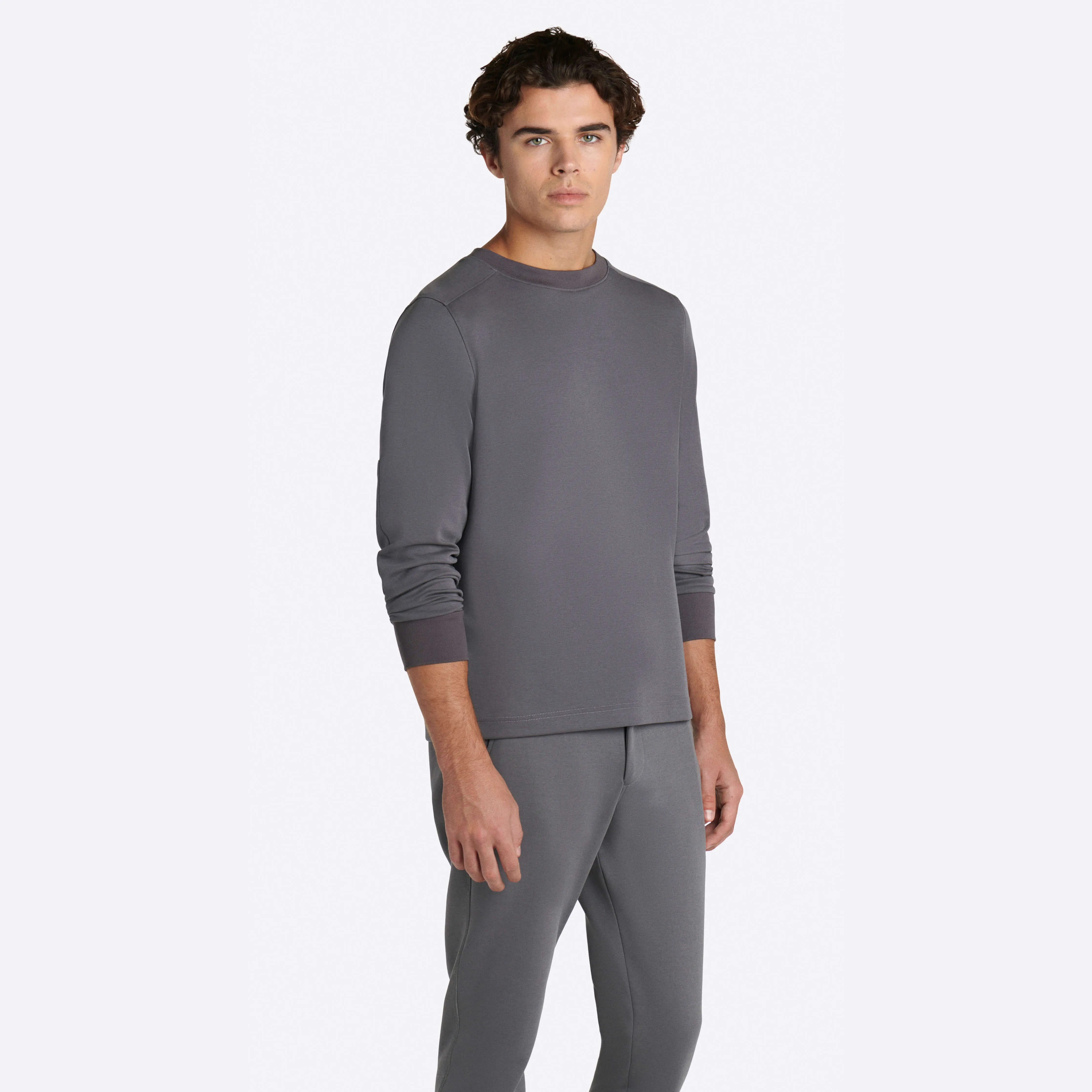 COMFORT Solid Long Sleeve Crew Neck Pullover sold by Bugatchi product image thumbnail 3