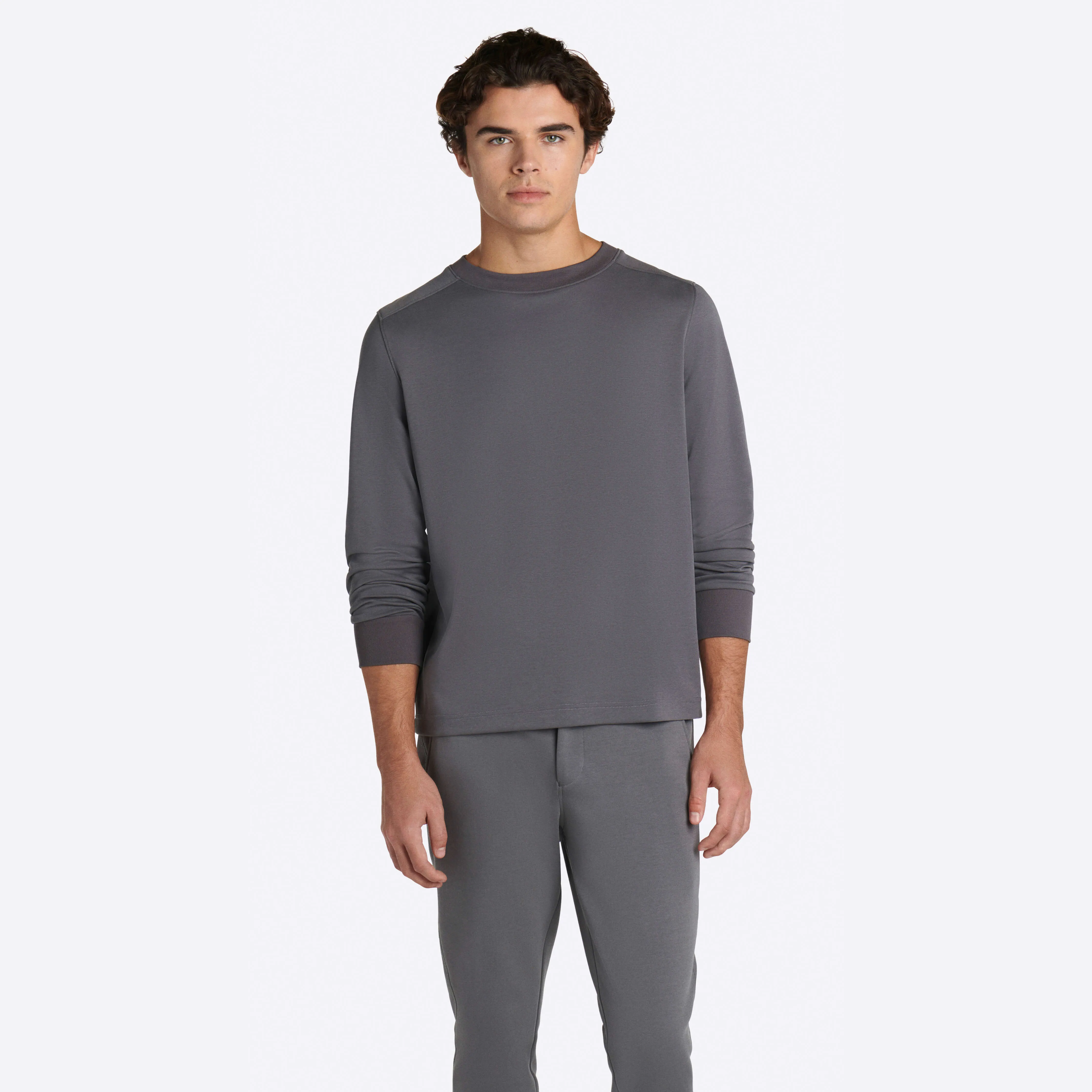 COMFORT Solid Long Sleeve Crew Neck Pullover sold by Bugatchi product image thumbnail 2