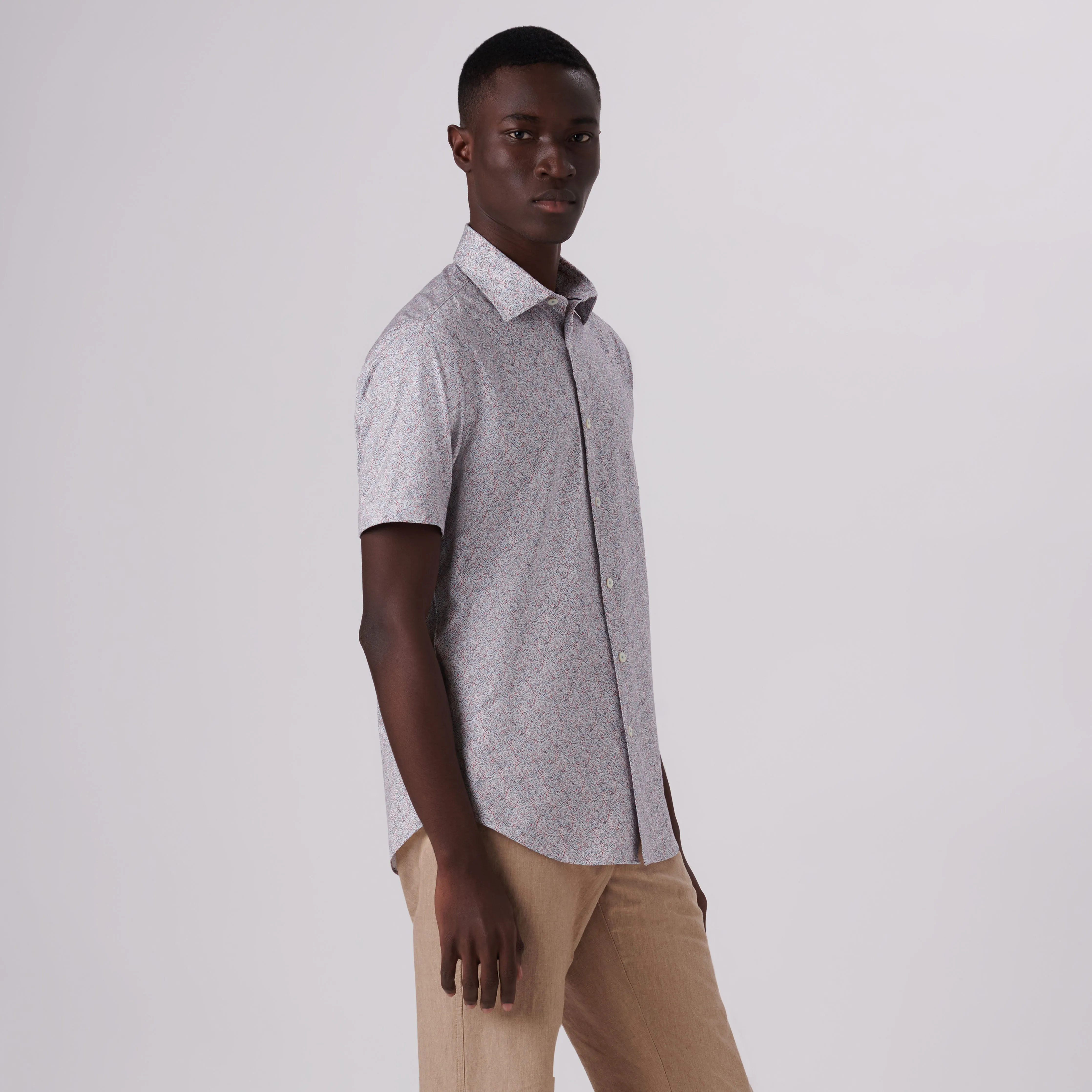 Miles Abstract Print OoohCotton Short Sleeve Shirt sold by Bugatchi product image thumbnail 3