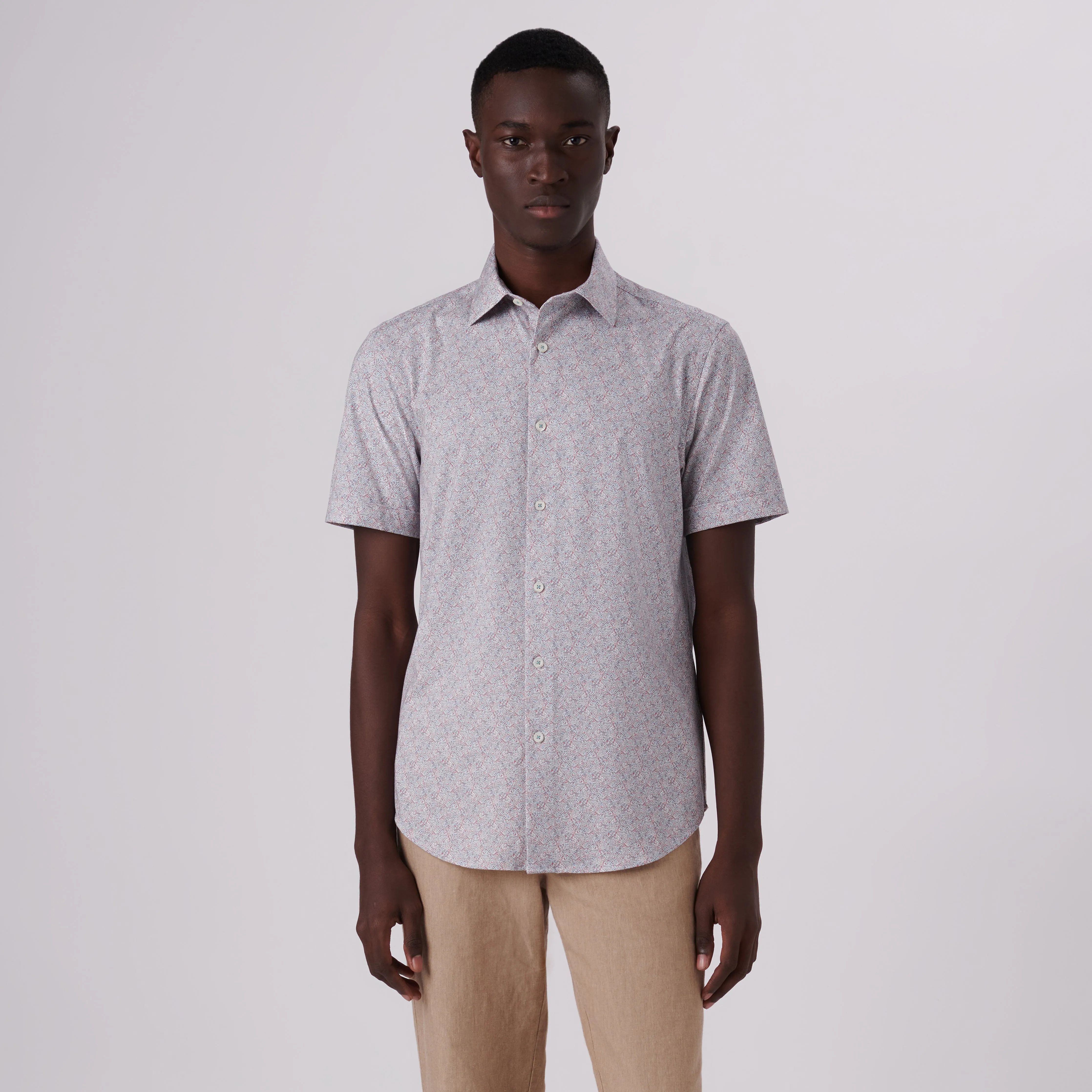 Miles Abstract Print OoohCotton Short Sleeve Shirt sold by Bugatchi product image thumbnail 2