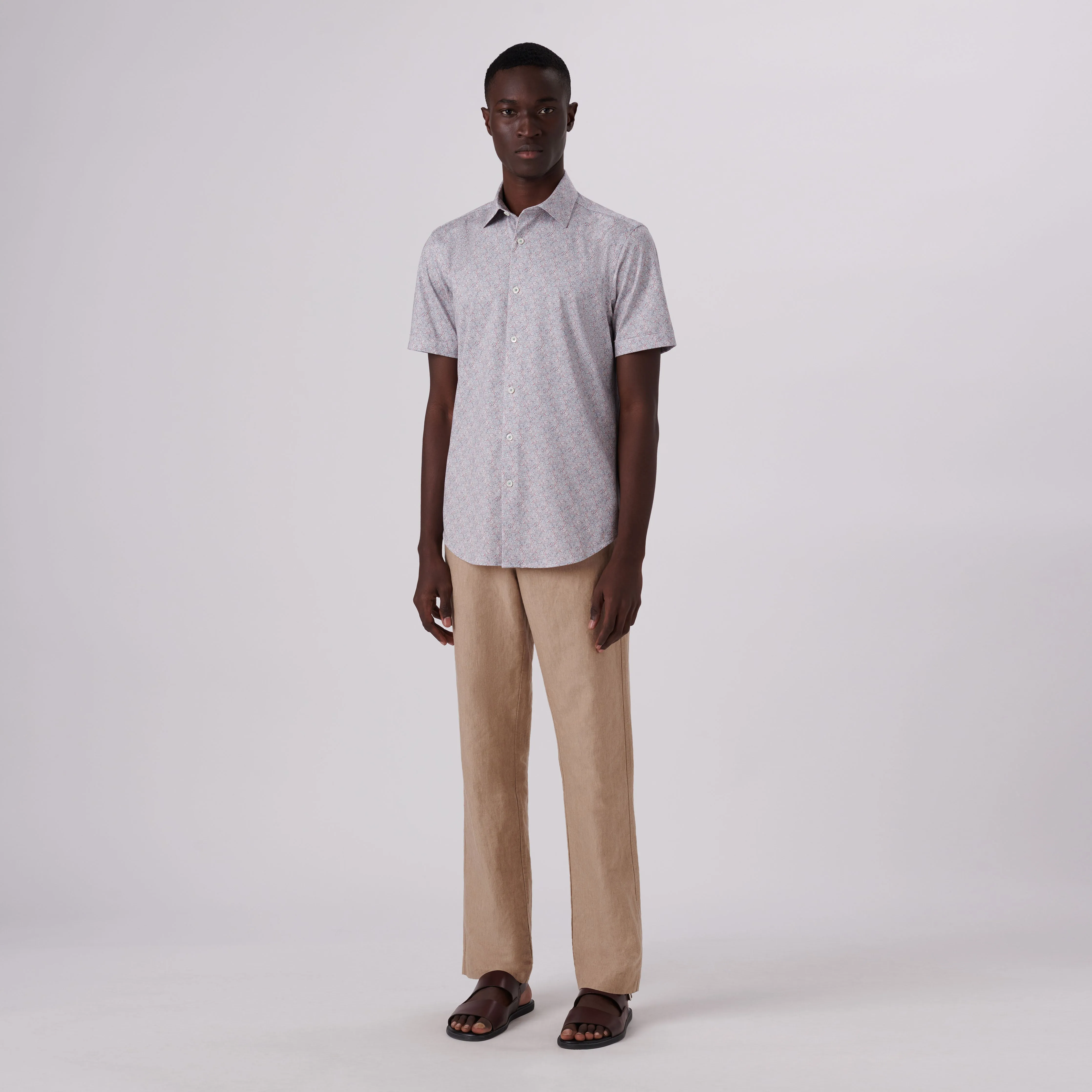 Miles Abstract Print OoohCotton Short Sleeve Shirt sold by Bugatchi product image thumbnail 5