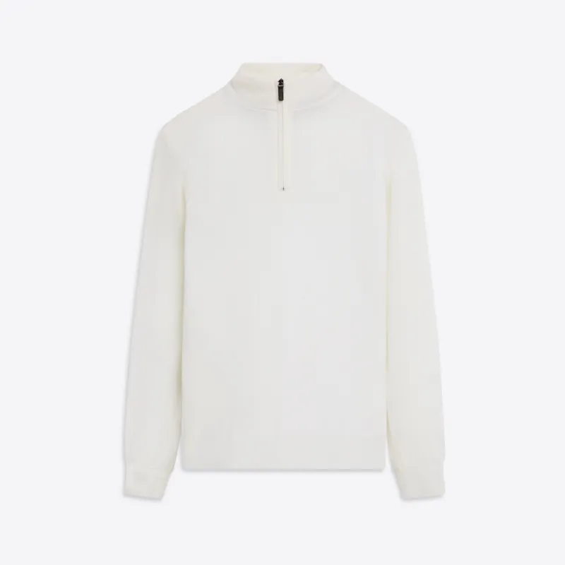 Super Merino Solid Quarter Zip Sweater sold by Bugatchi