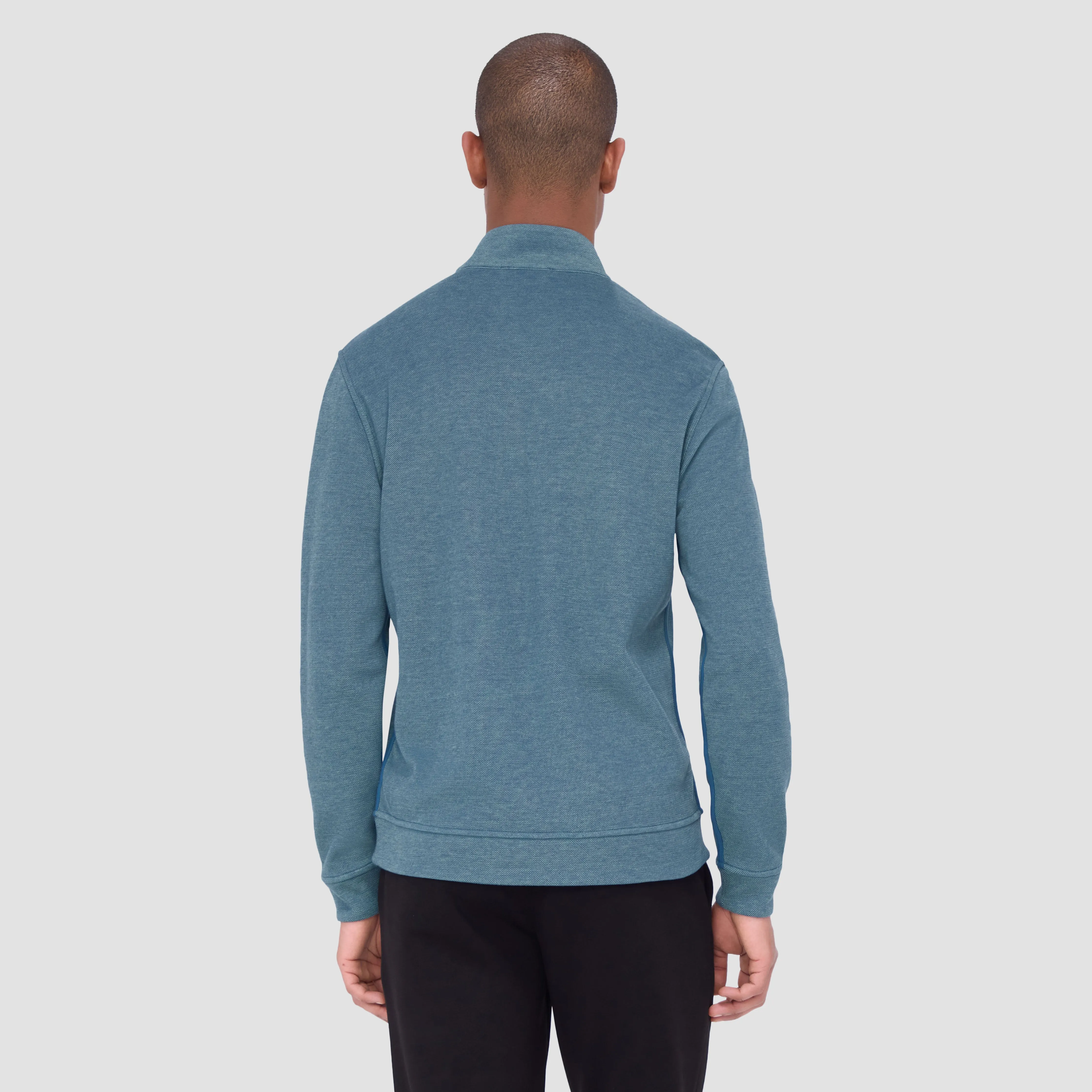 Reversible Pique/Fishermen Knit Quarter-Zip Pullover sold by Bugatchi product image thumbnail 4